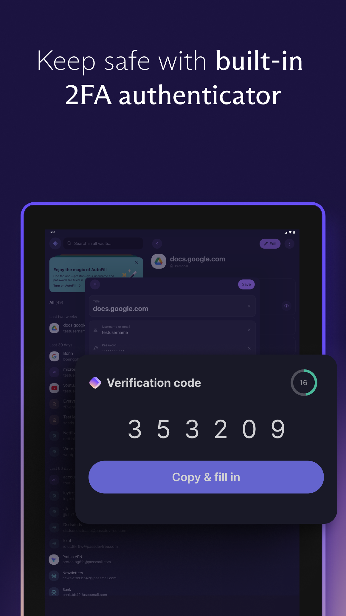اسکرین شات 6 برنامه Proton Pass: Password Manager