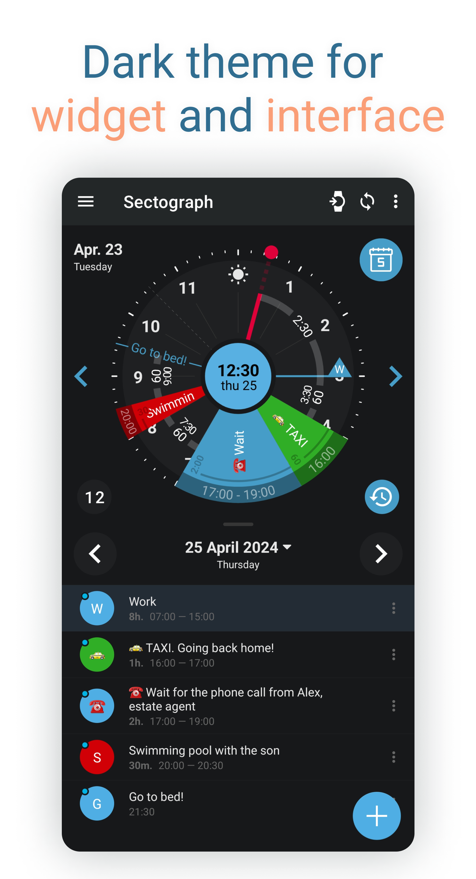 اسکرین شات 8 برنامه Sectograph. Day & Time planner