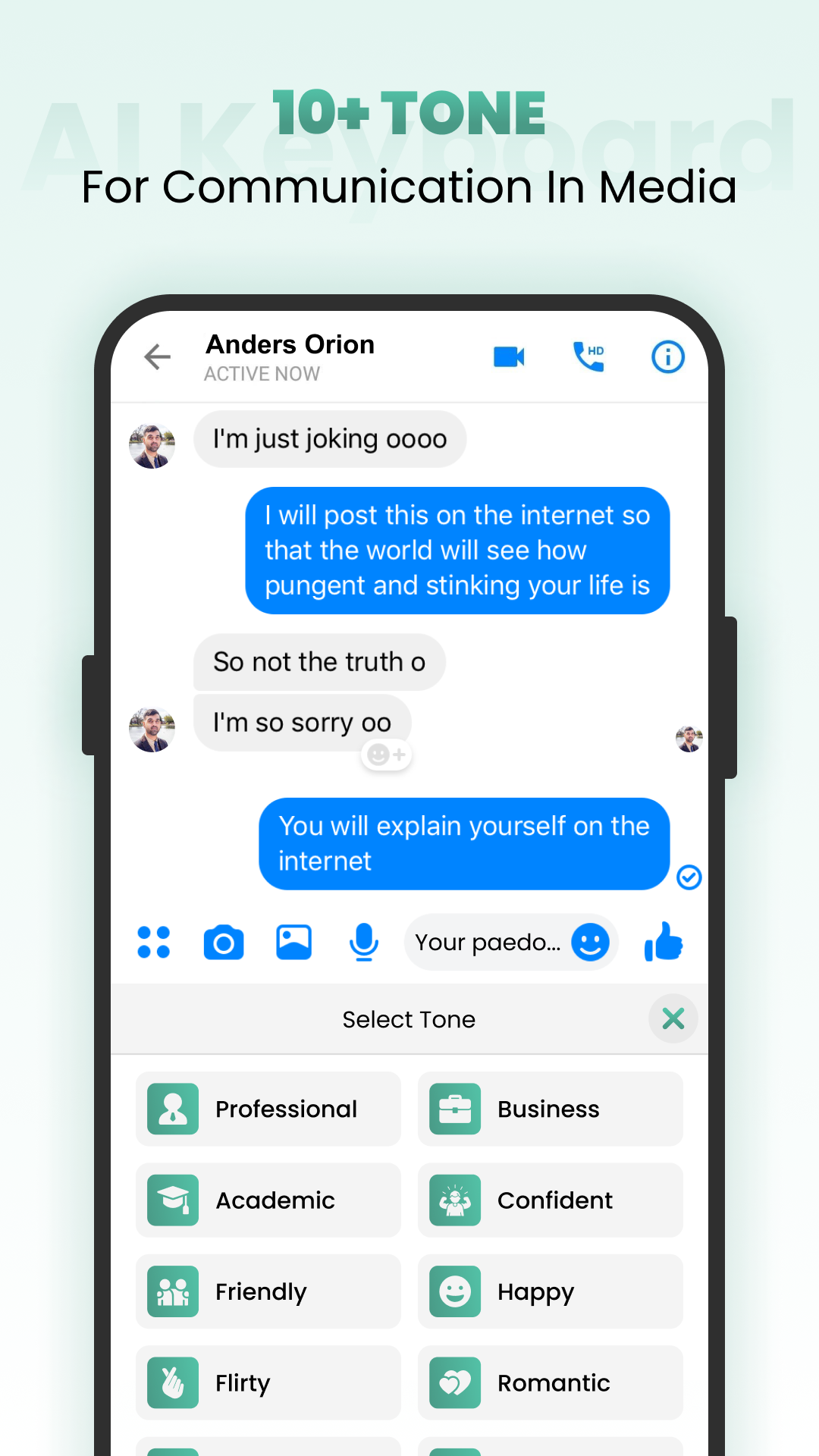 اسکرین شات 4 برنامه AI Keyboard: AI Type Reply