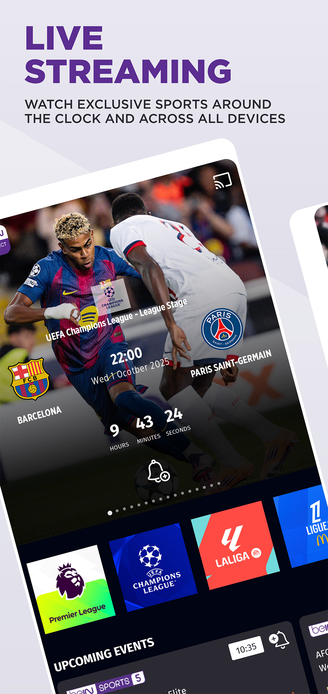 اسکرین شات 1 برنامه beIN CONNECT (MENA)