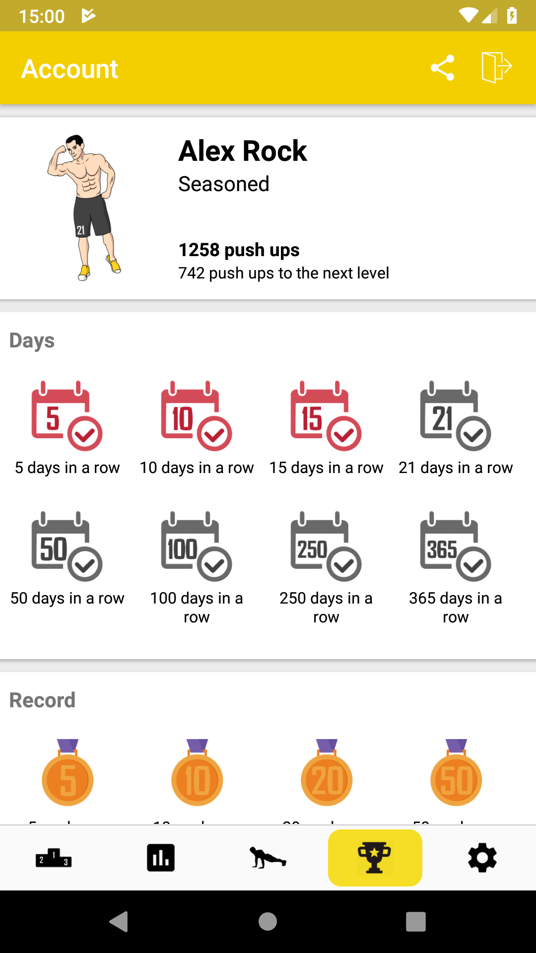 اسکرین شات 5 برنامه Push Up  -  21 Day Challenge