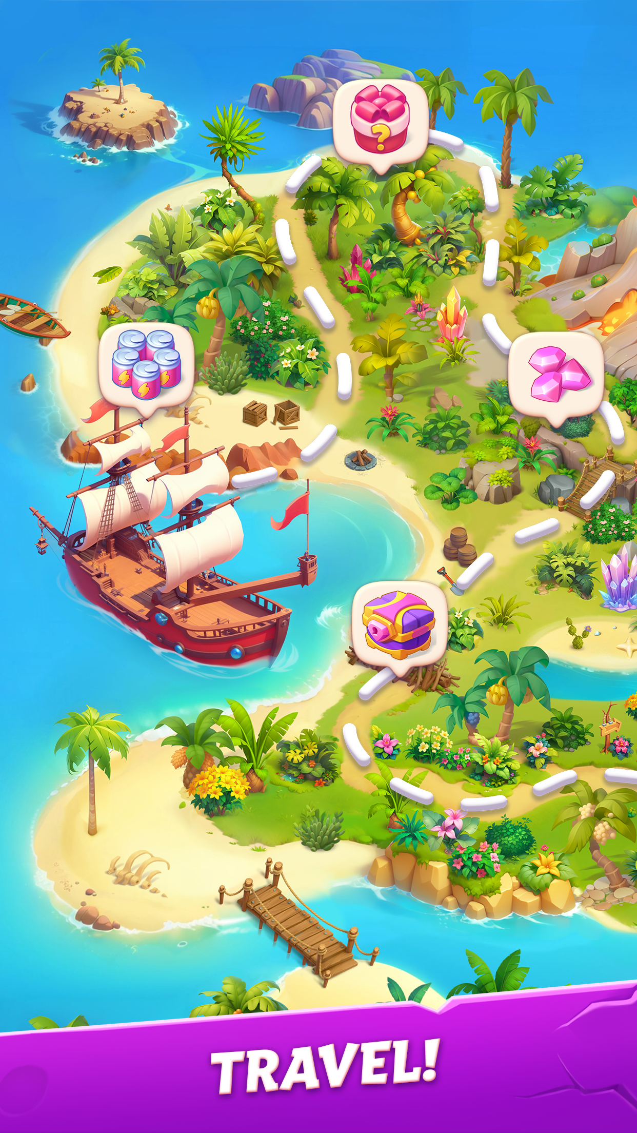 اسکرین شات 1 بازی Merge Adventure: Travel Games