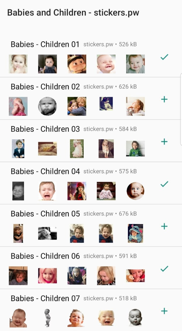 اسکرین شات 1 برنامه Stickers: Babies Children Cute