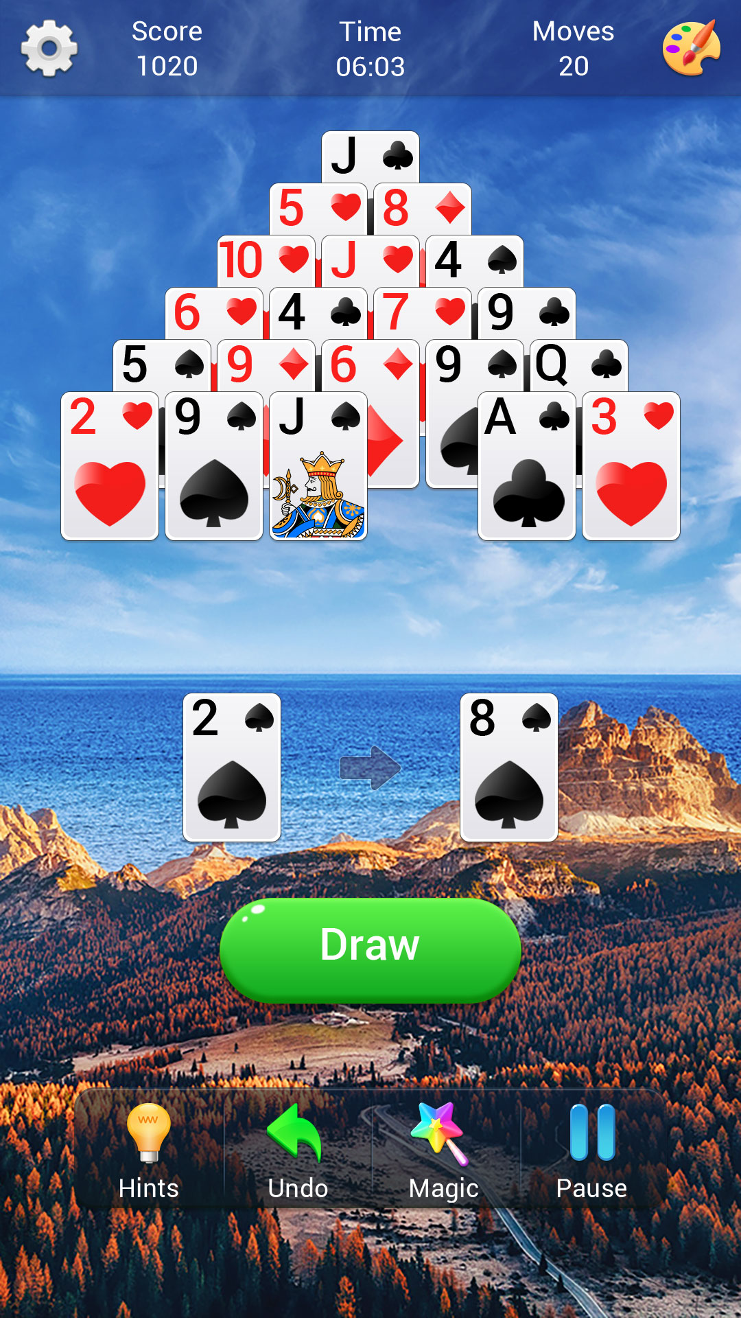 اسکرین شات 3 بازی Pyramid Solitaire