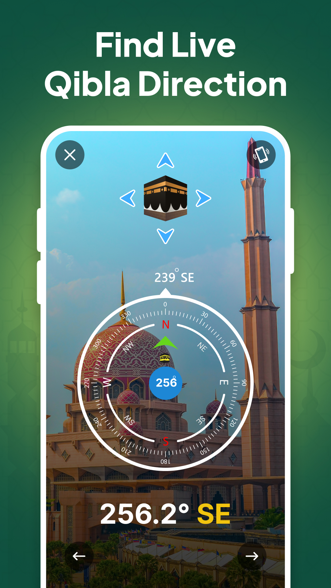 اسکرین شات 2 برنامه Qibla Compass: Qibla Direction