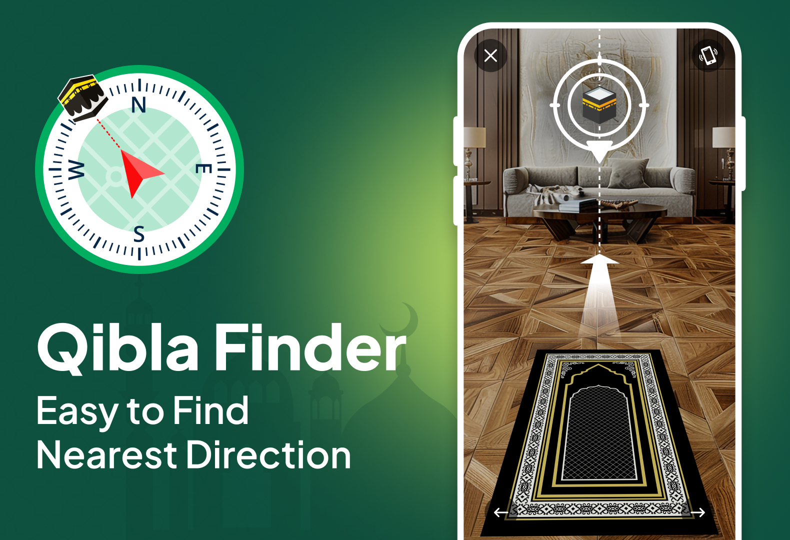 اسکرین شات 8 برنامه Qibla Compass: Qibla Direction