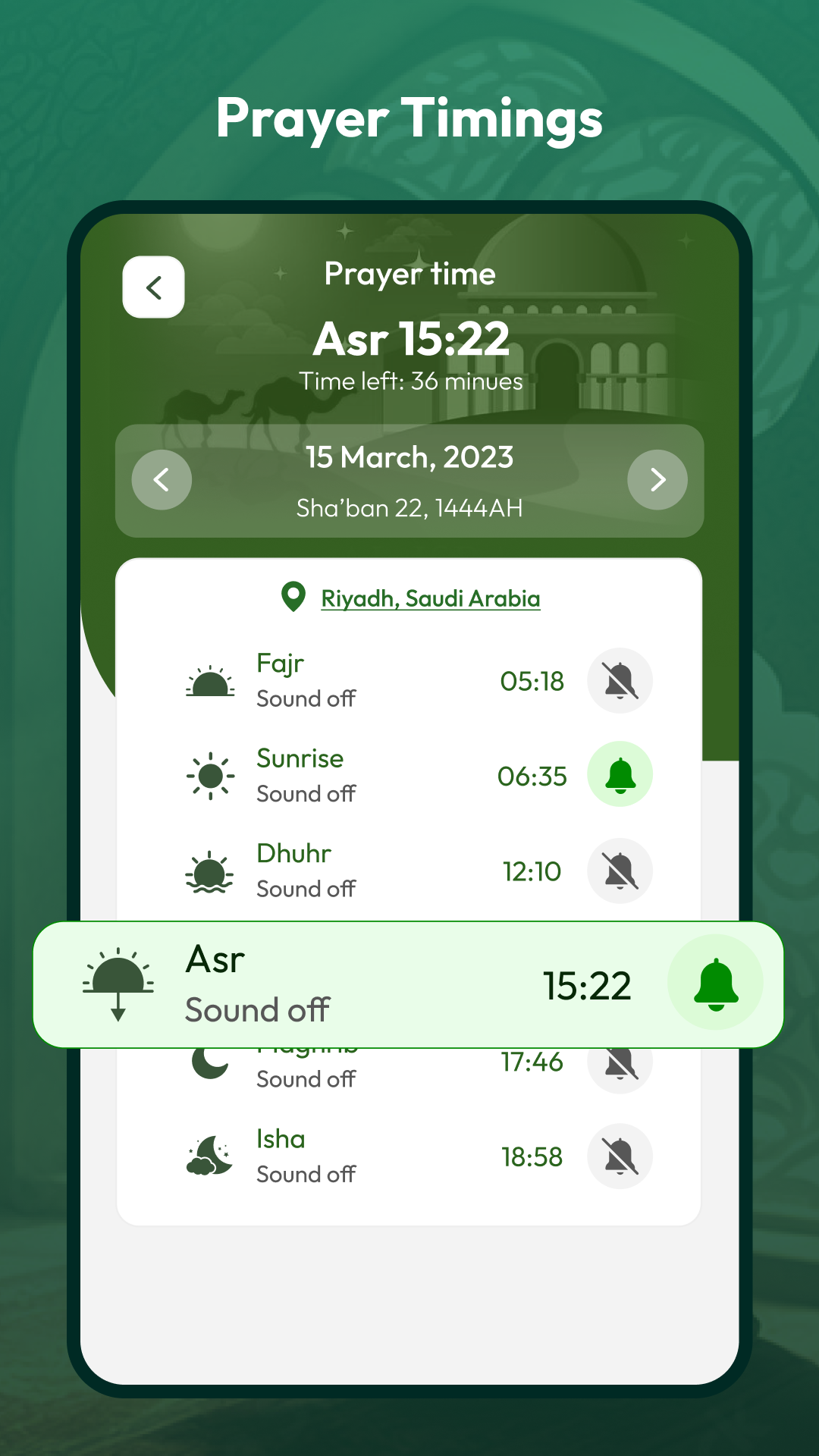 اسکرین شات 5 برنامه Prayer Times & Qibla Finder