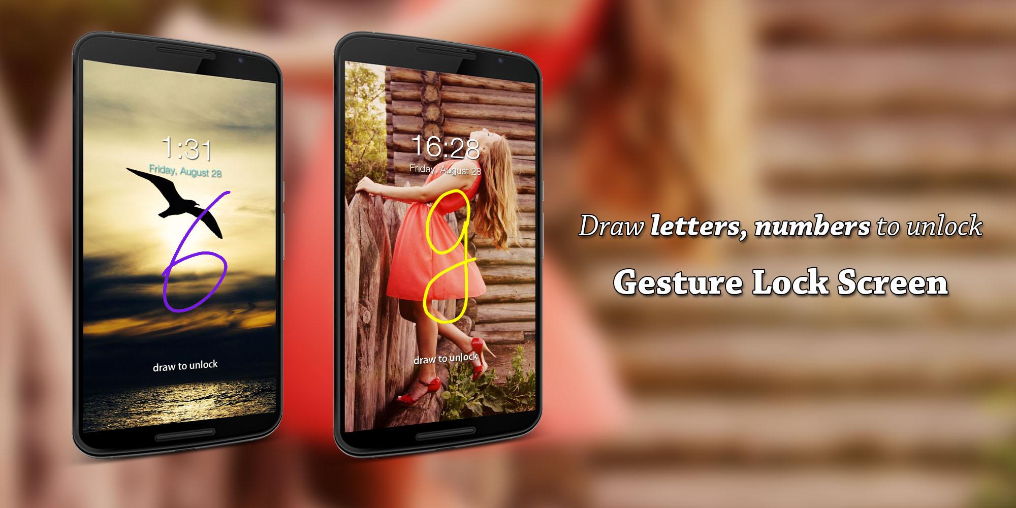 اسکرین شات 1 برنامه Gesture Lock Screen