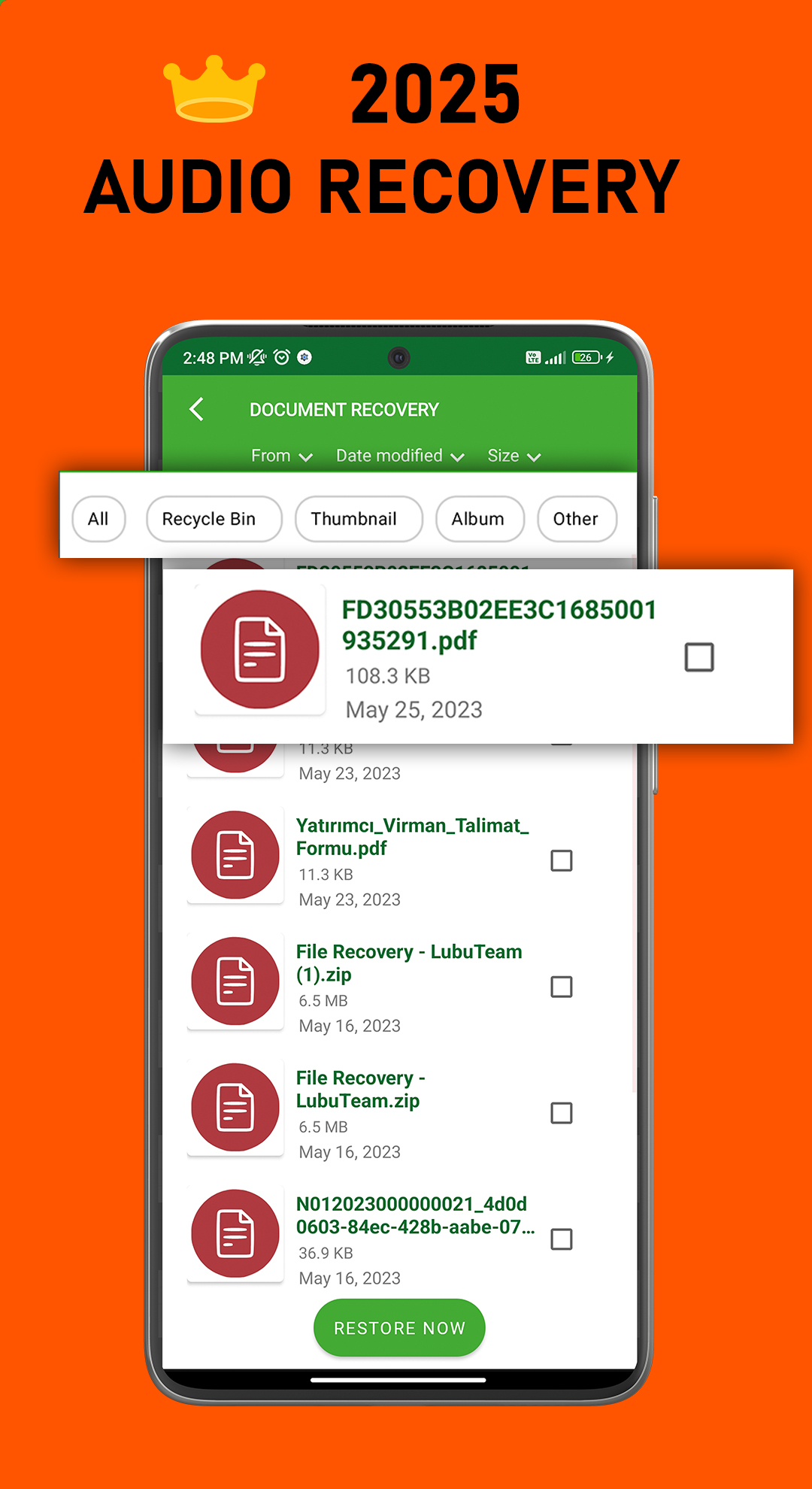 اسکرین شات 3 برنامه Recover Audio, Call Record