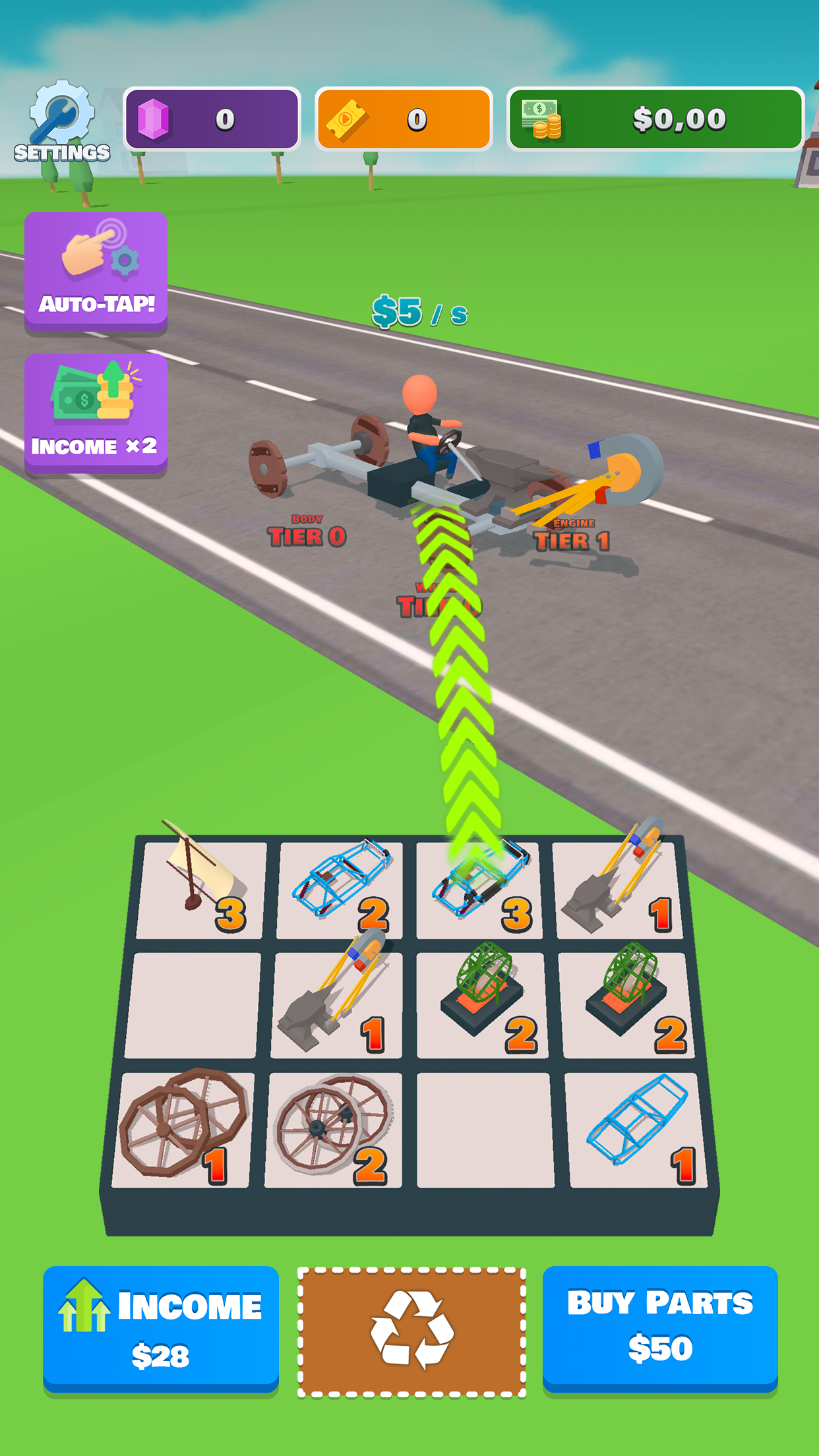 اسکرین شات 1 بازی Idle Racer — Tap, Merge & Race