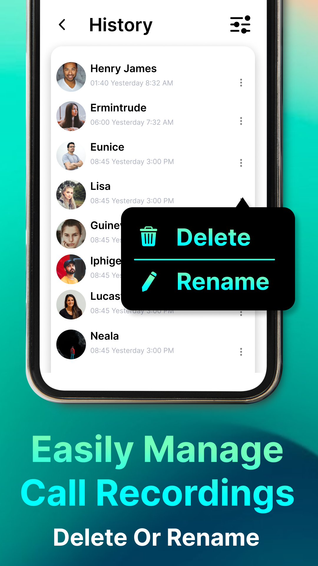 اسکرین شات 4 برنامه Auto Call recorder App