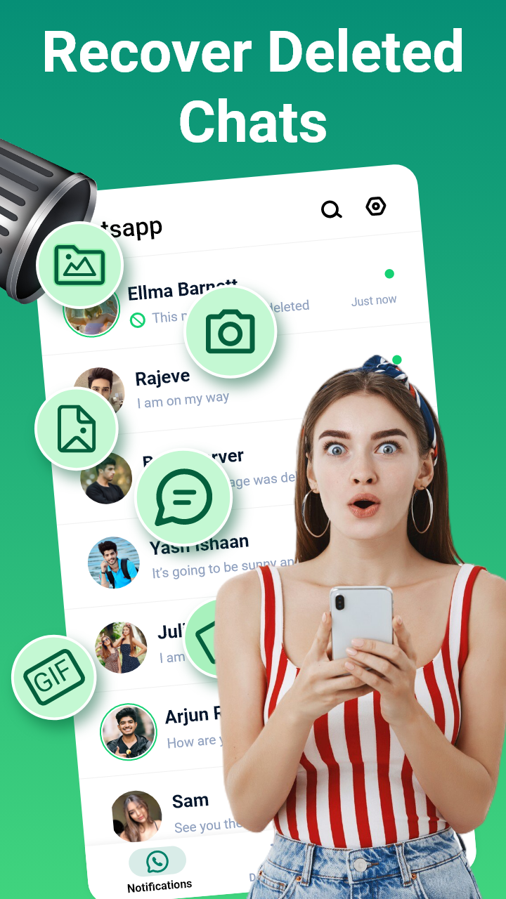 اسکرین شات 2 برنامه Recover Deleted Messages