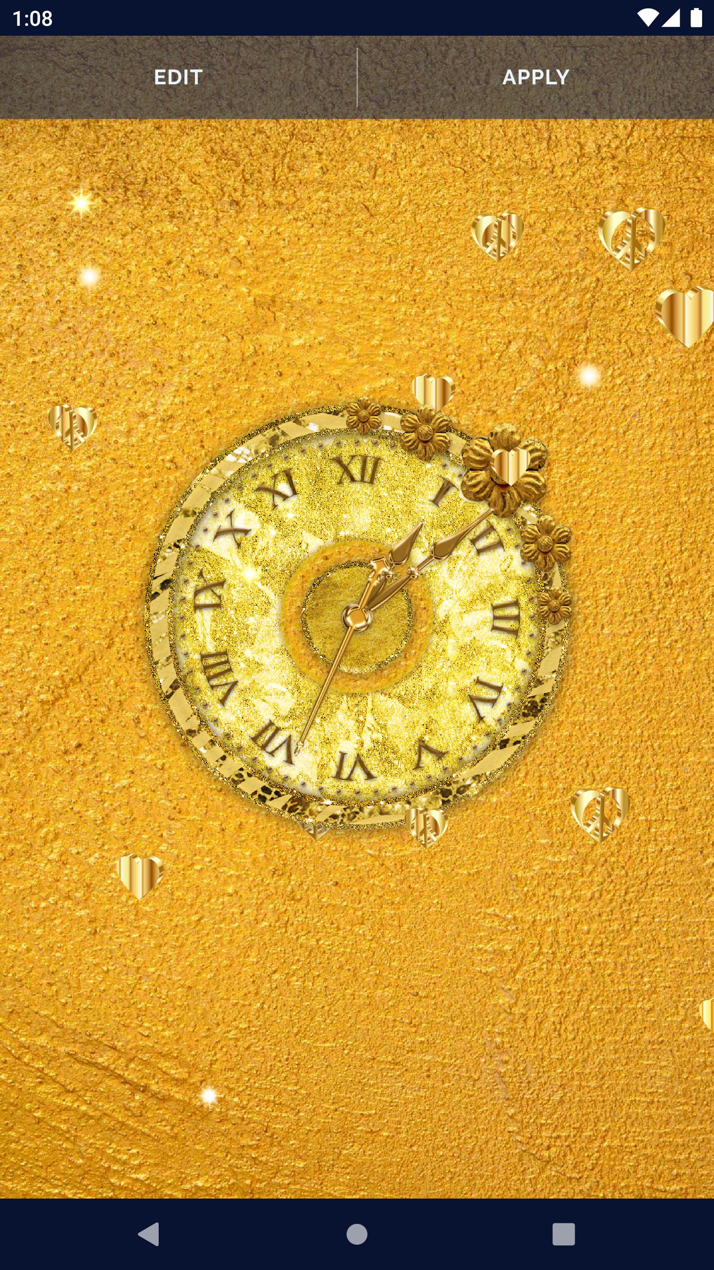 اسکرین شات 6 برنامه Gold Glitter Clock Wallpaper