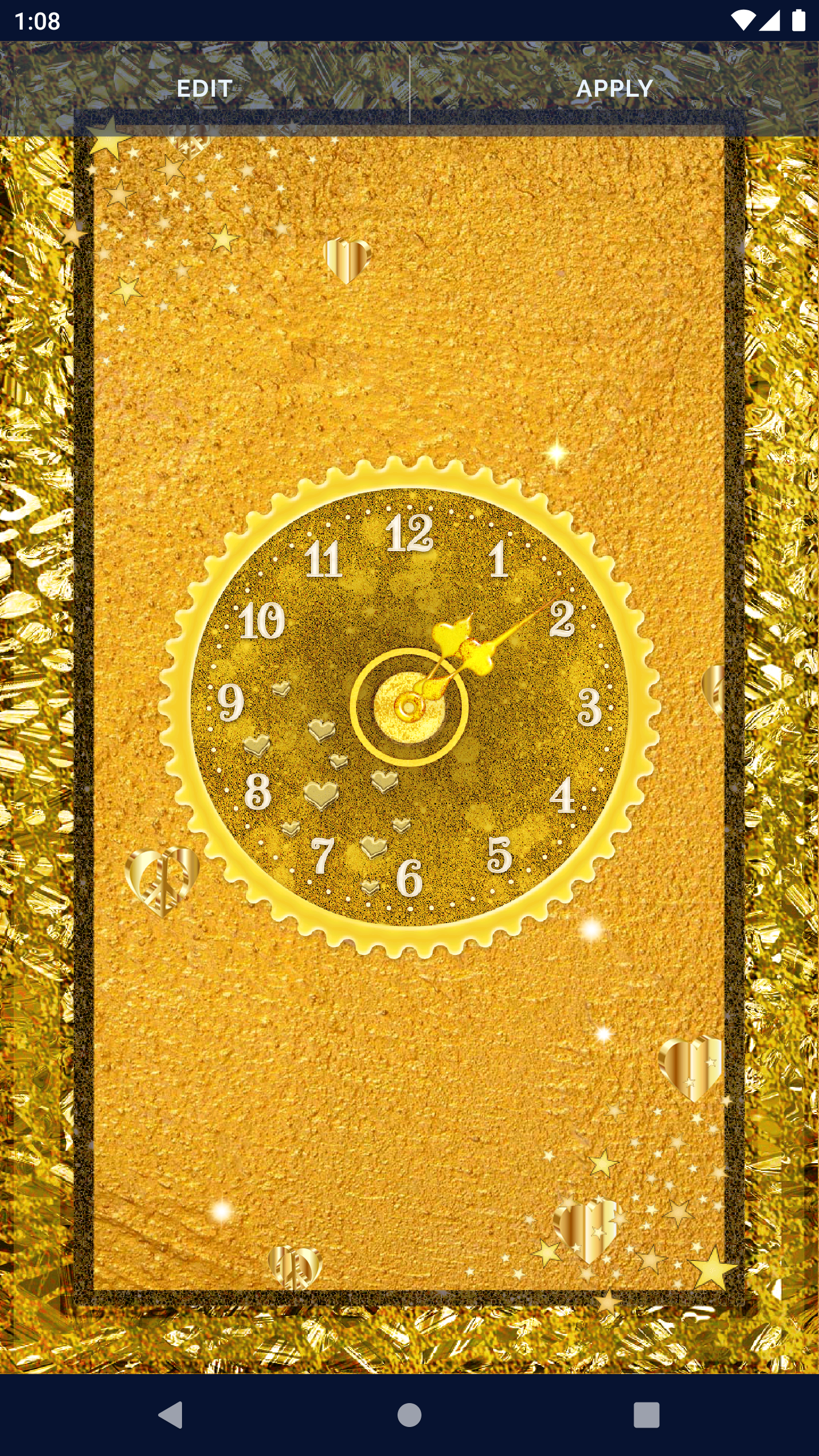 اسکرین شات 3 برنامه Gold Glitter Clock Wallpaper