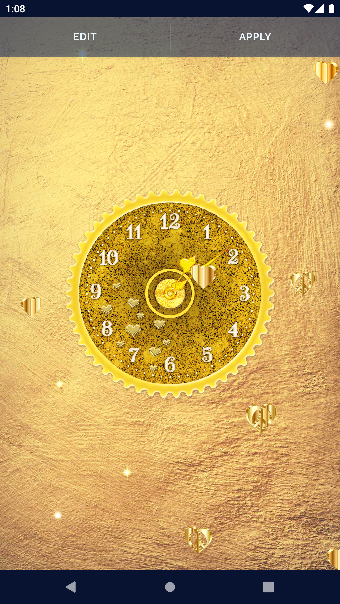 اسکرین شات 5 برنامه Gold Glitter Clock Wallpaper
