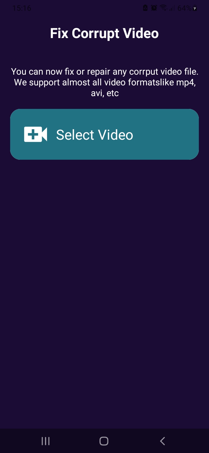 اسکرین شات 1 برنامه Repair Video & Fix corrupt mp4