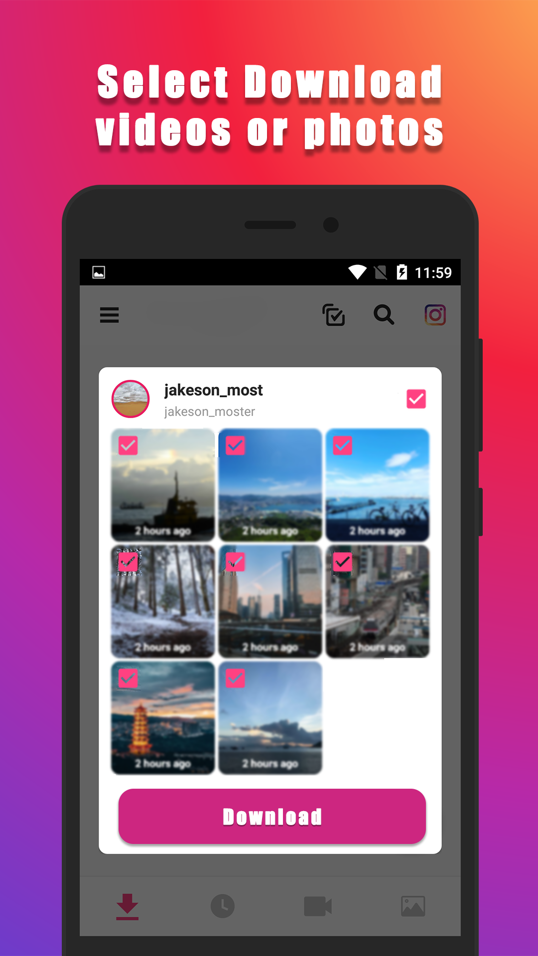 اسکرین شات 2 برنامه Video Downloader for Instagram