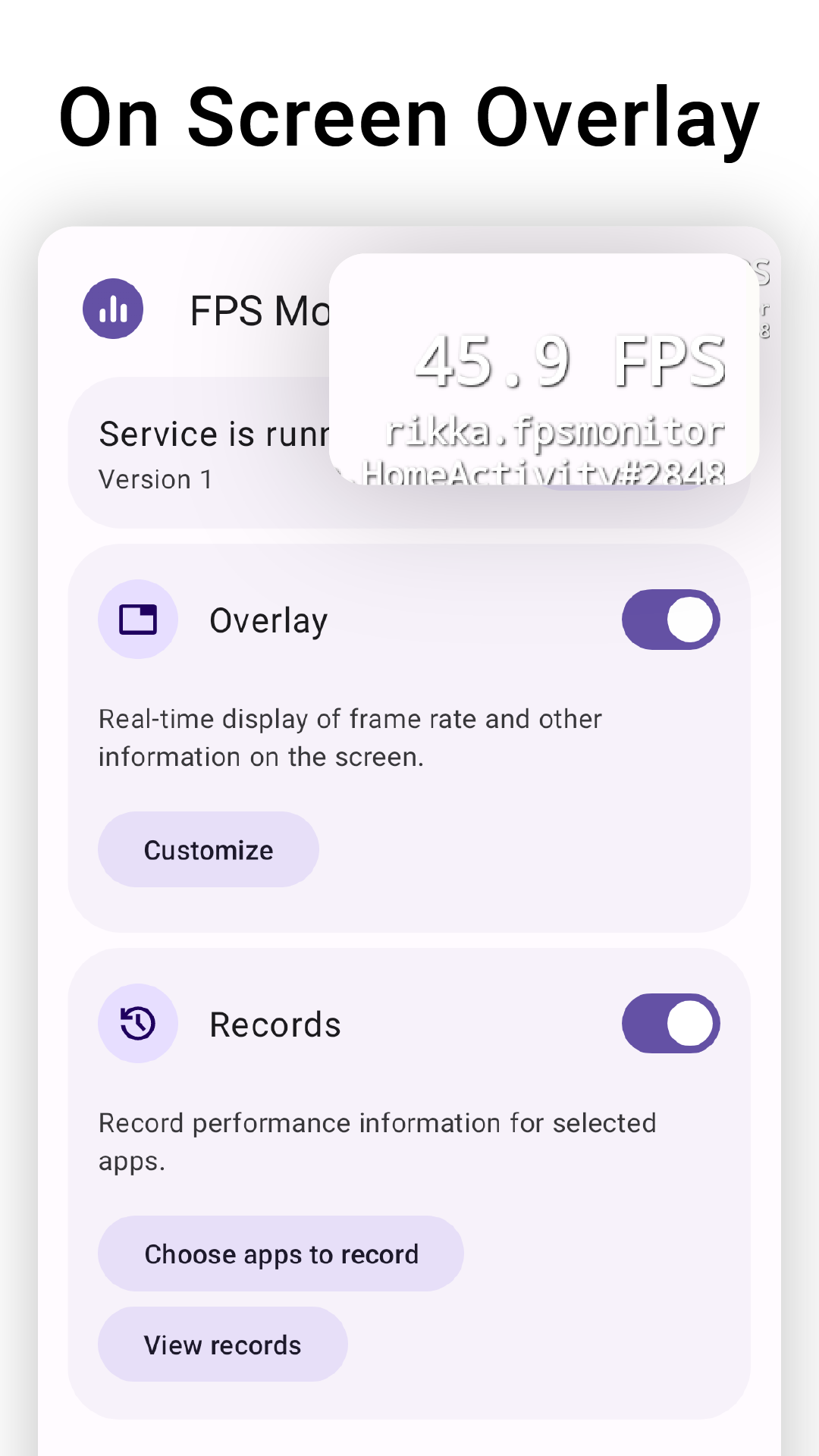 اسکرین شات 1 برنامه TakoStats - FPS & Perf overlay
