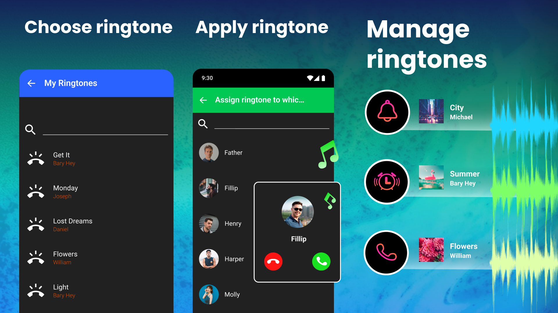 اسکرین شات 2 برنامه Ringtone Maker and MP3 Editor