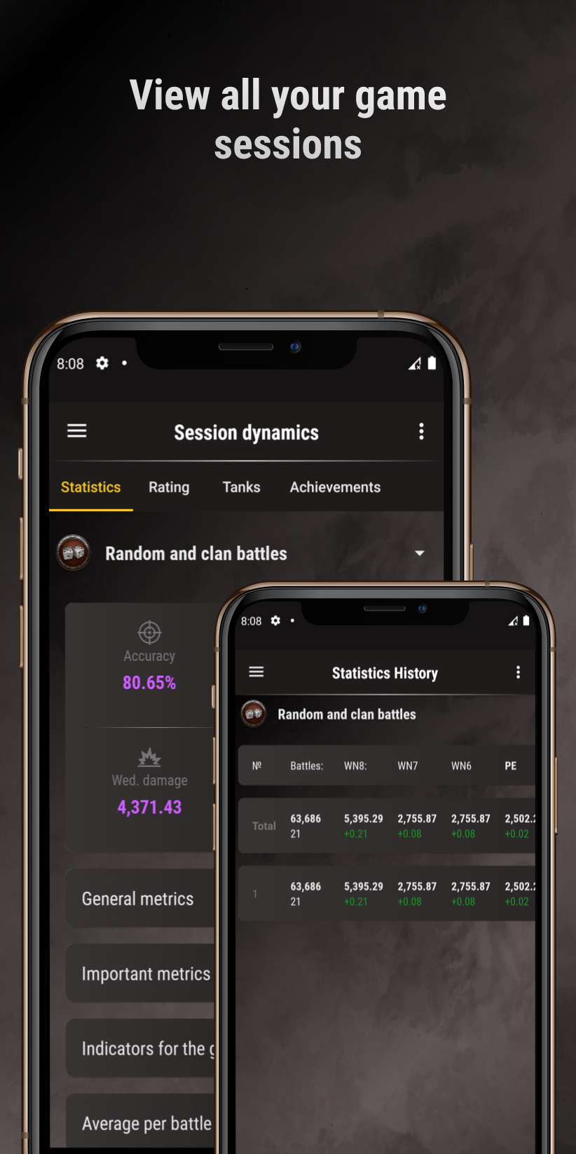 اسکرین شات 3 برنامه informal WoT BLITZ Statistics