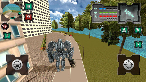 اسکرین شات 4 برنامه Flying Dragon Robot Simulator :Transformation War