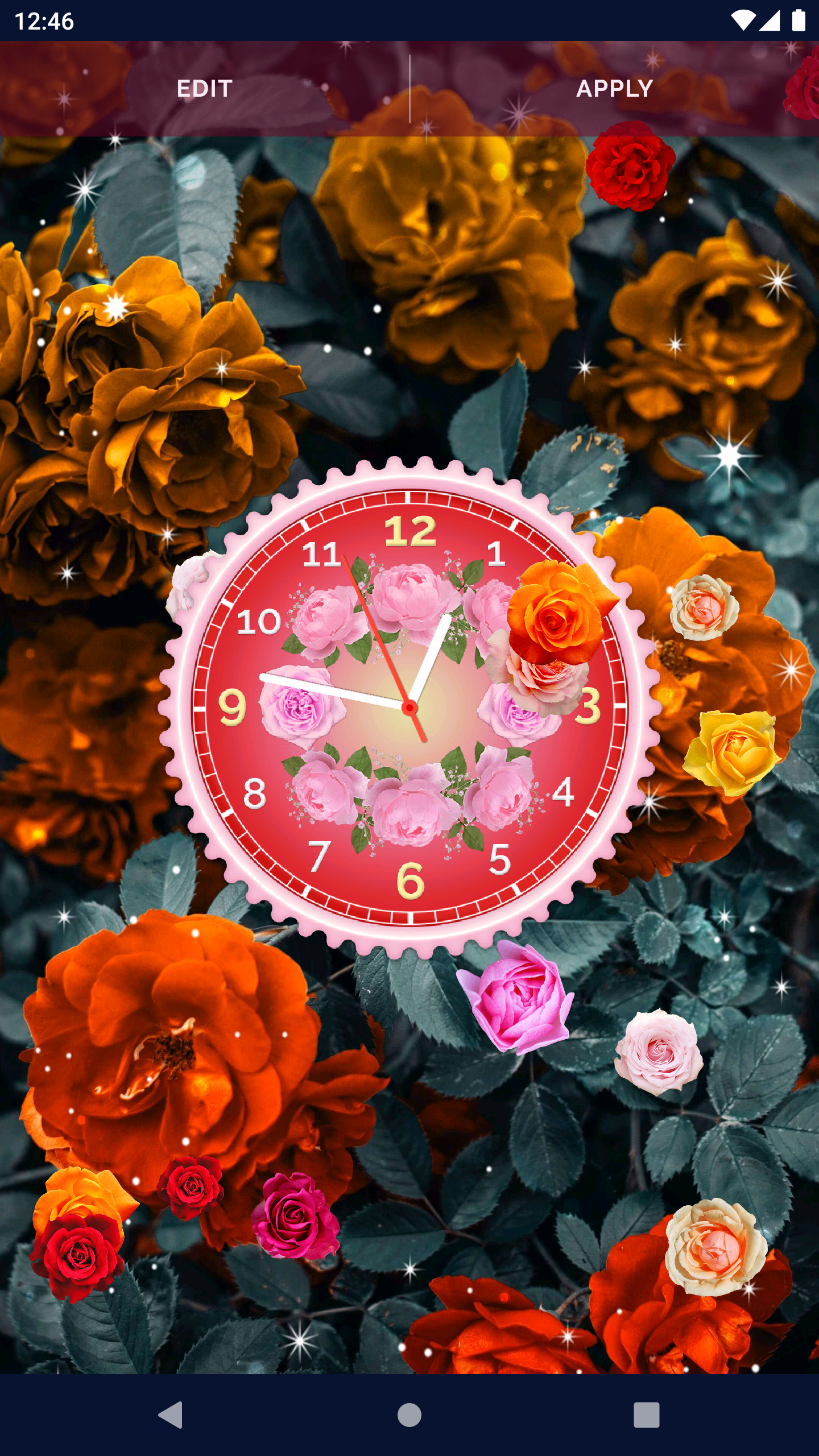 اسکرین شات 4 برنامه Rose Clock 4K Live Wallpaper