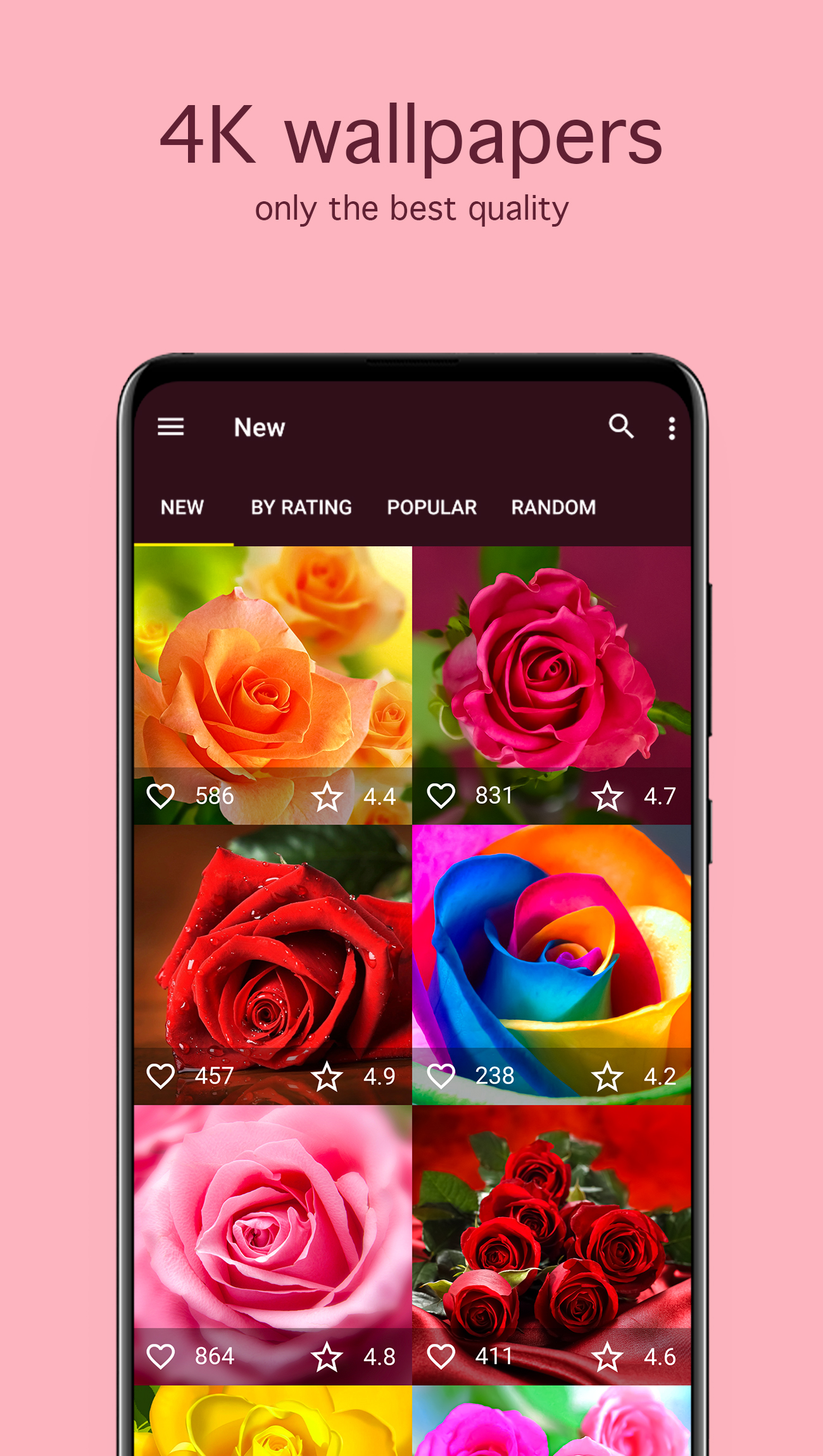 اسکرین شات 2 برنامه Rose Wallpapers 4K