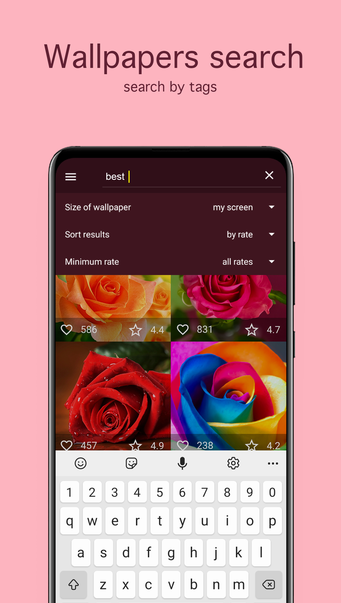 اسکرین شات 3 برنامه Rose Wallpapers 4K