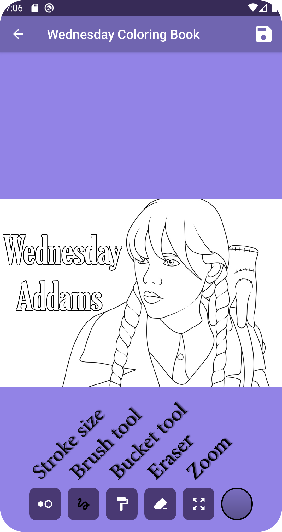 اسکرین شات 6 برنامه Colors: Wednesday Coloring