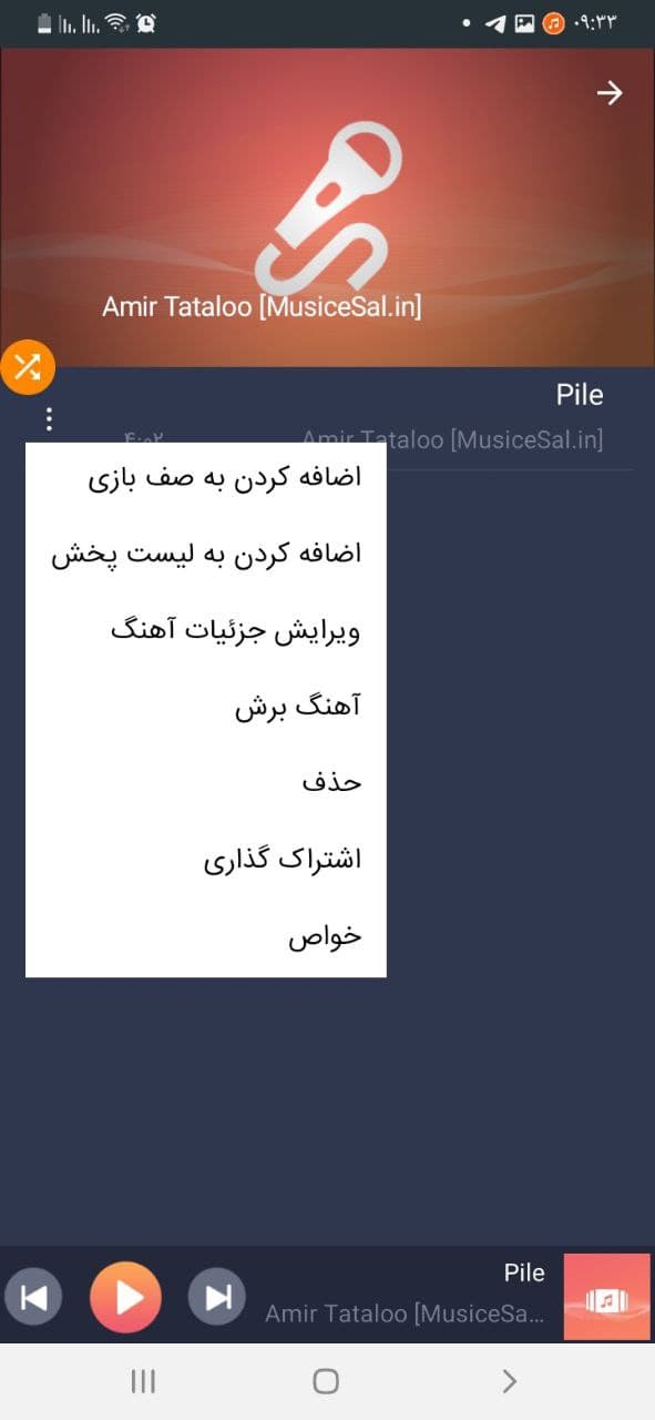 اسکرین شات 2 برنامه موزیک پلیر