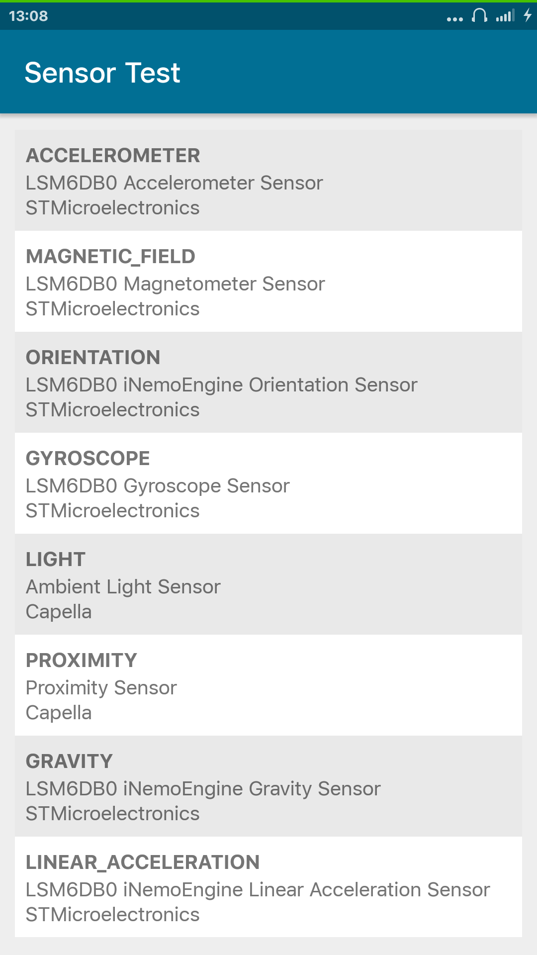 اسکرین شات 7 برنامه Sensor Test