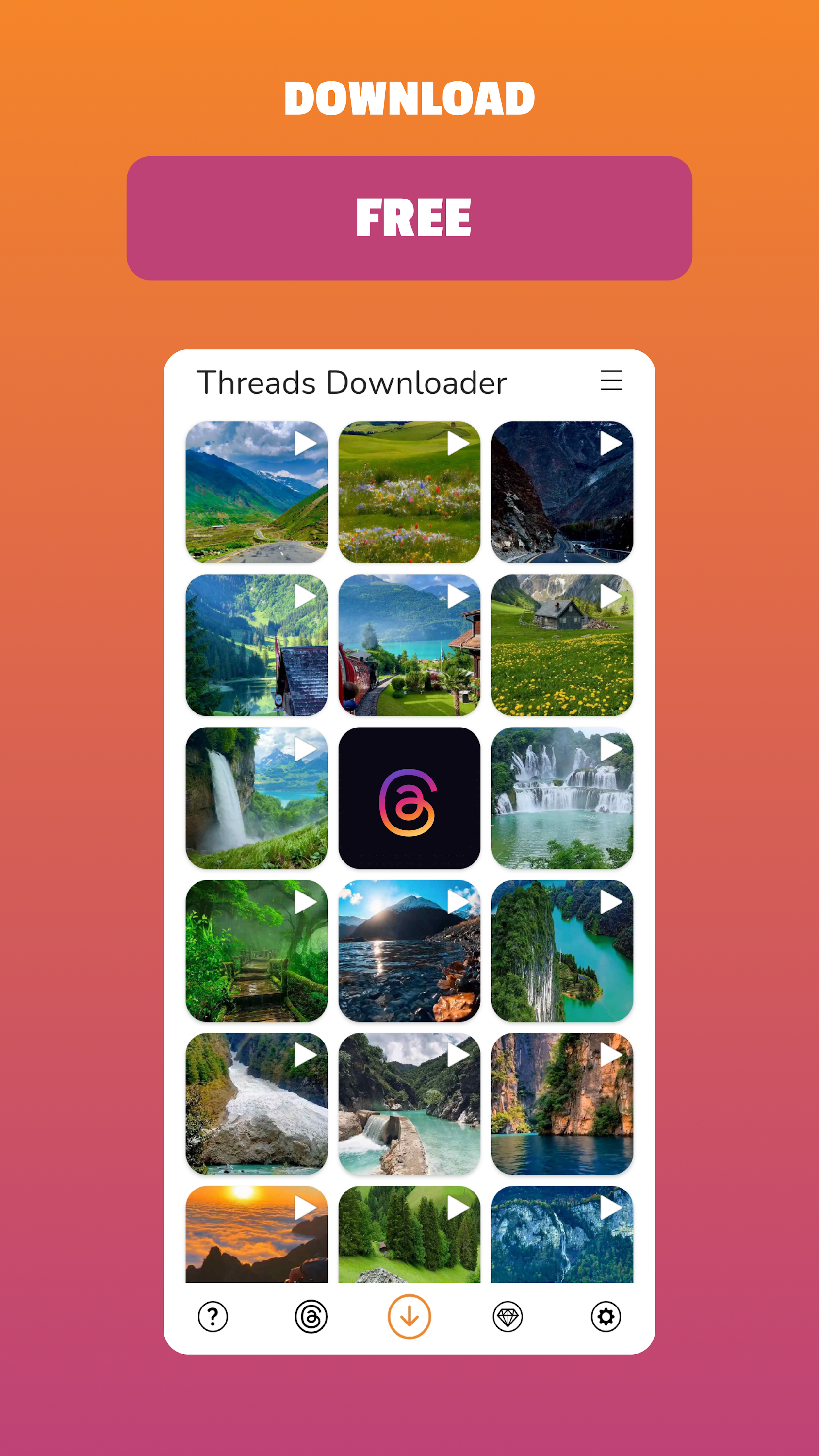 اسکرین شات 1 برنامه Tget - Threads Downloader
