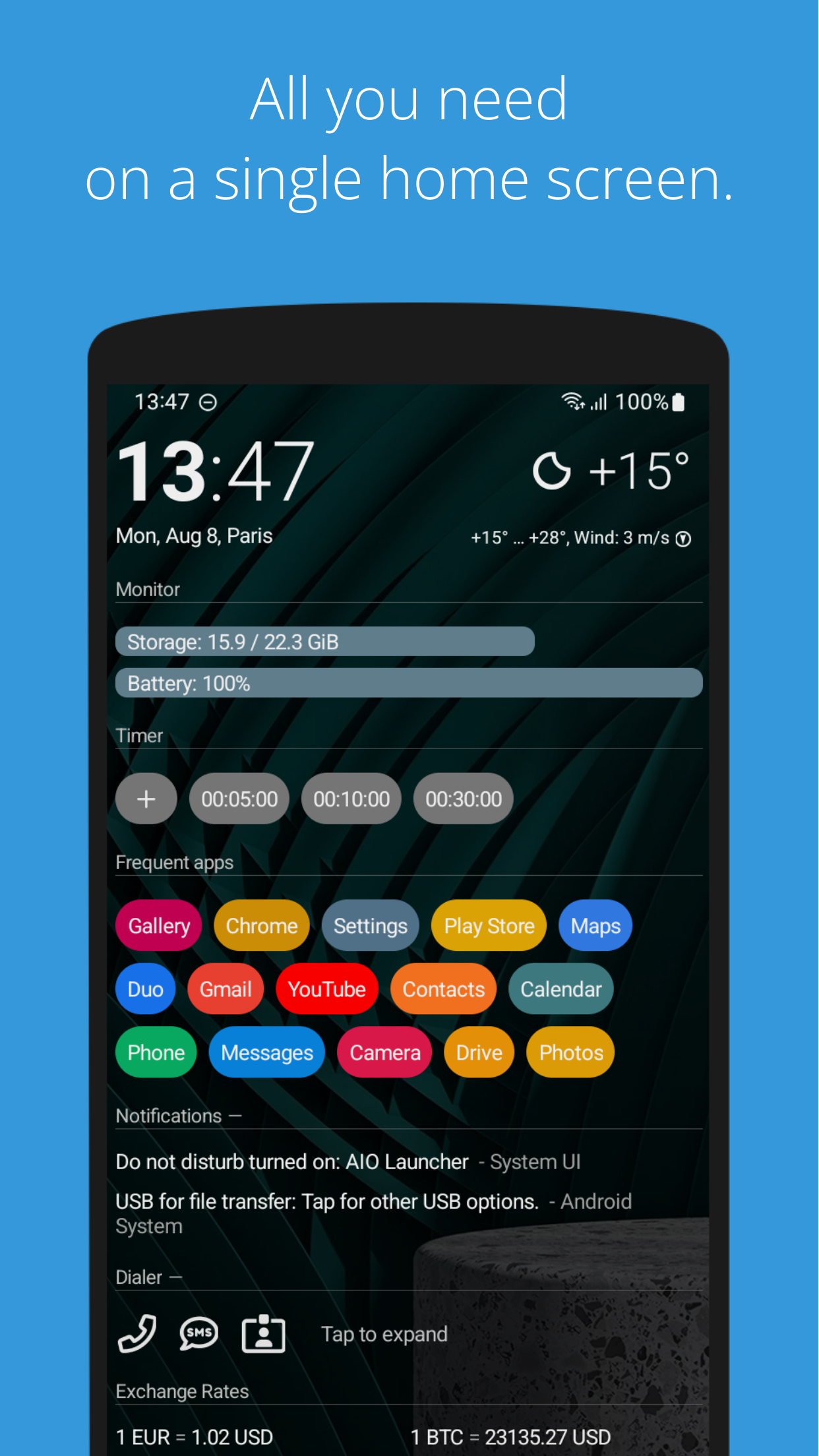 اسکرین شات 1 برنامه AIO Launcher