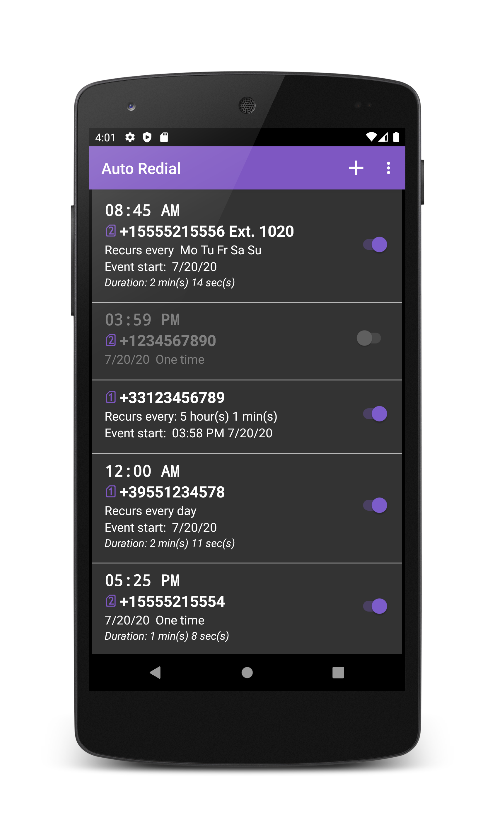 اسکرین شات 4 برنامه Auto Redial