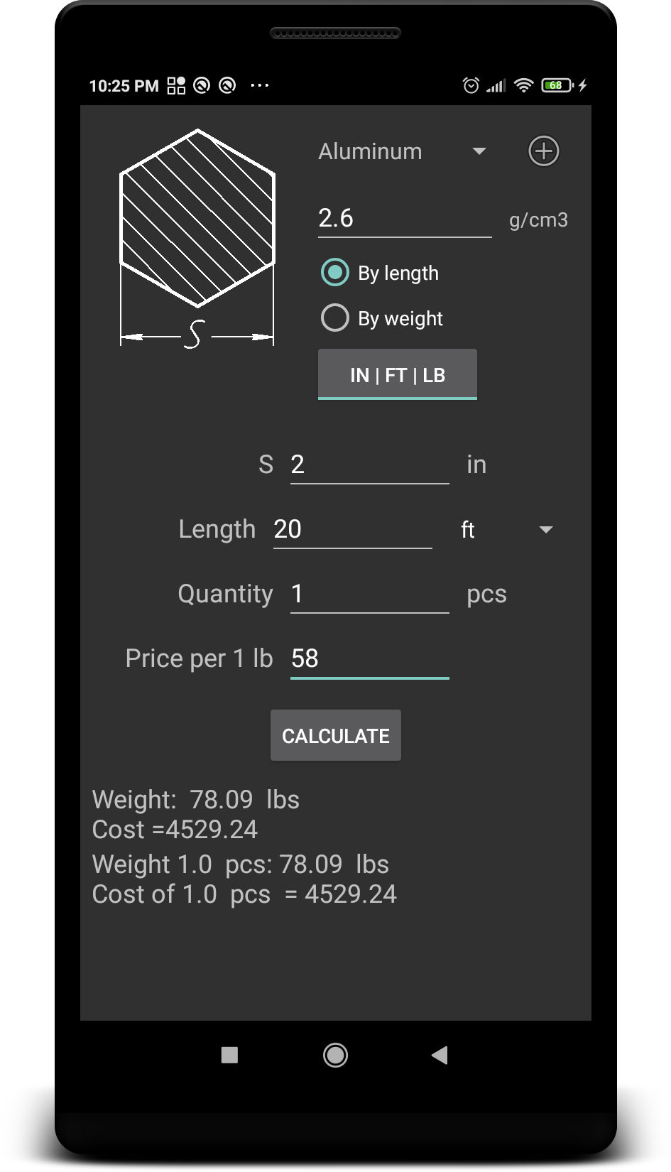 اسکرین شات 6 برنامه Metal Weight  Calculator