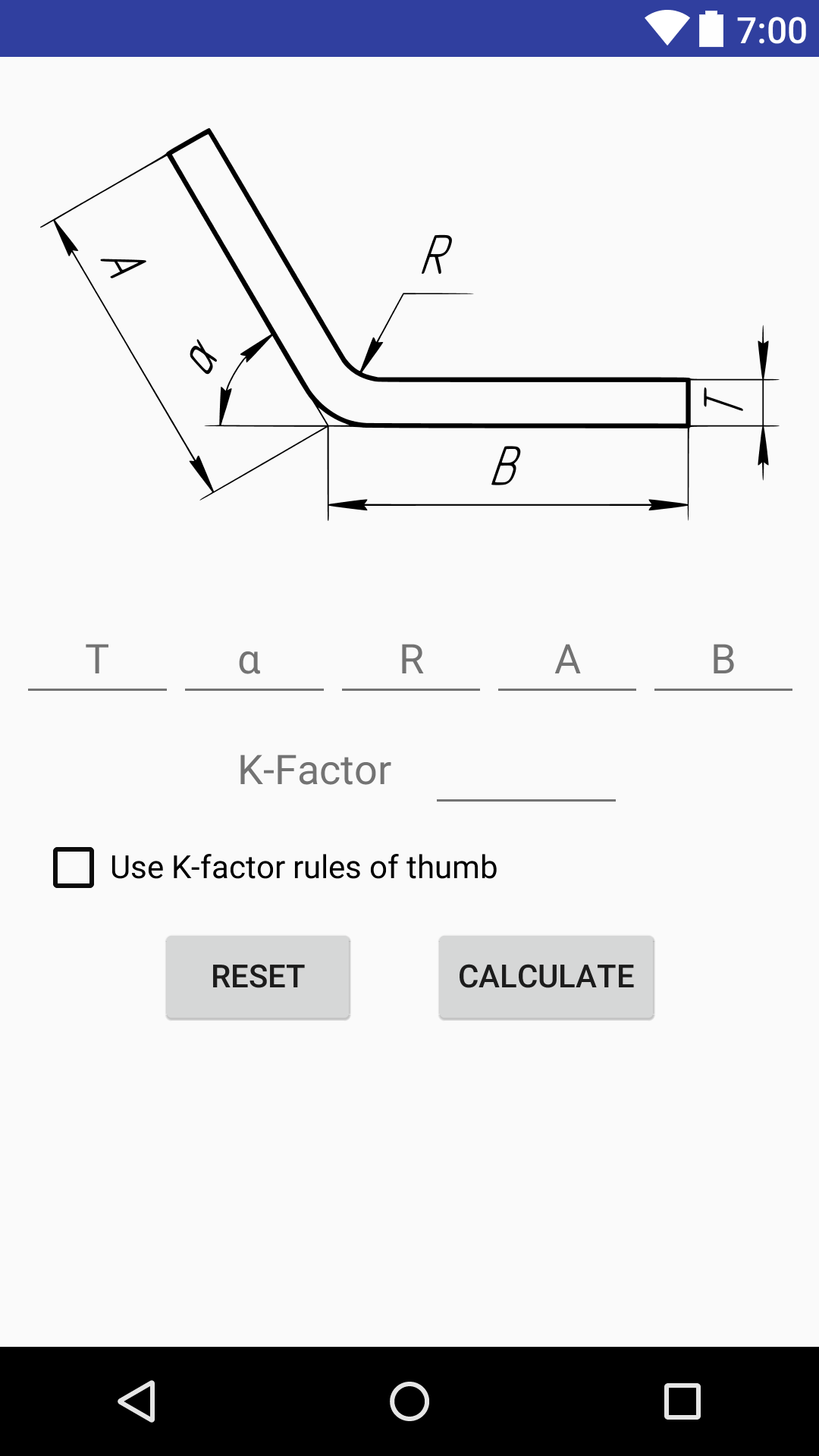 اسکرین شات 1 برنامه Bending Sheet Metal Calculator