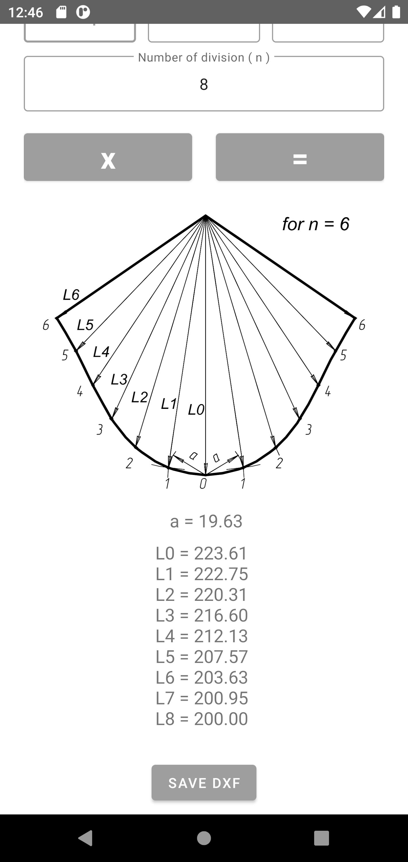 اسکرین شات 3 برنامه Flat pattern cone calculator