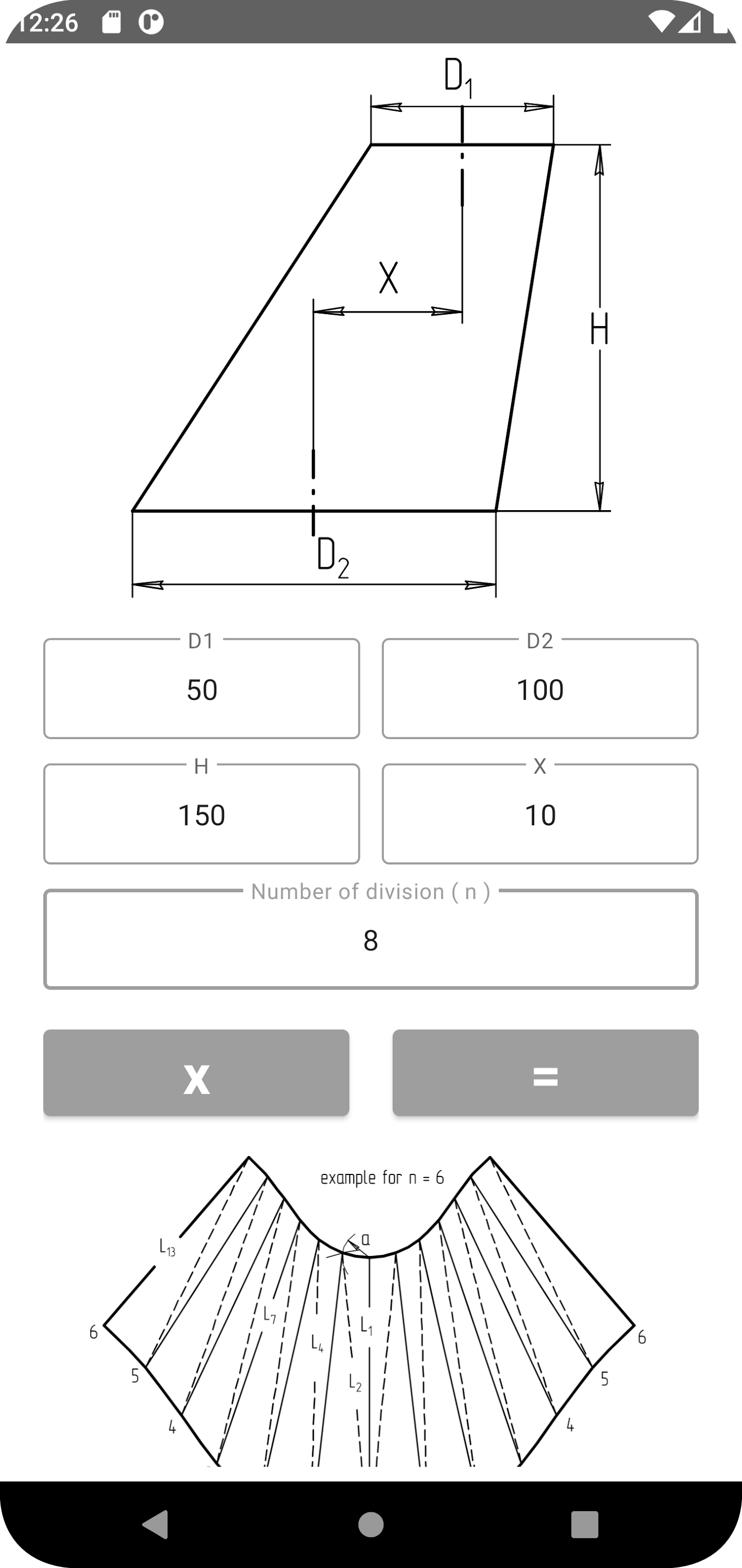 اسکرین شات 6 برنامه Flat pattern cone calculator