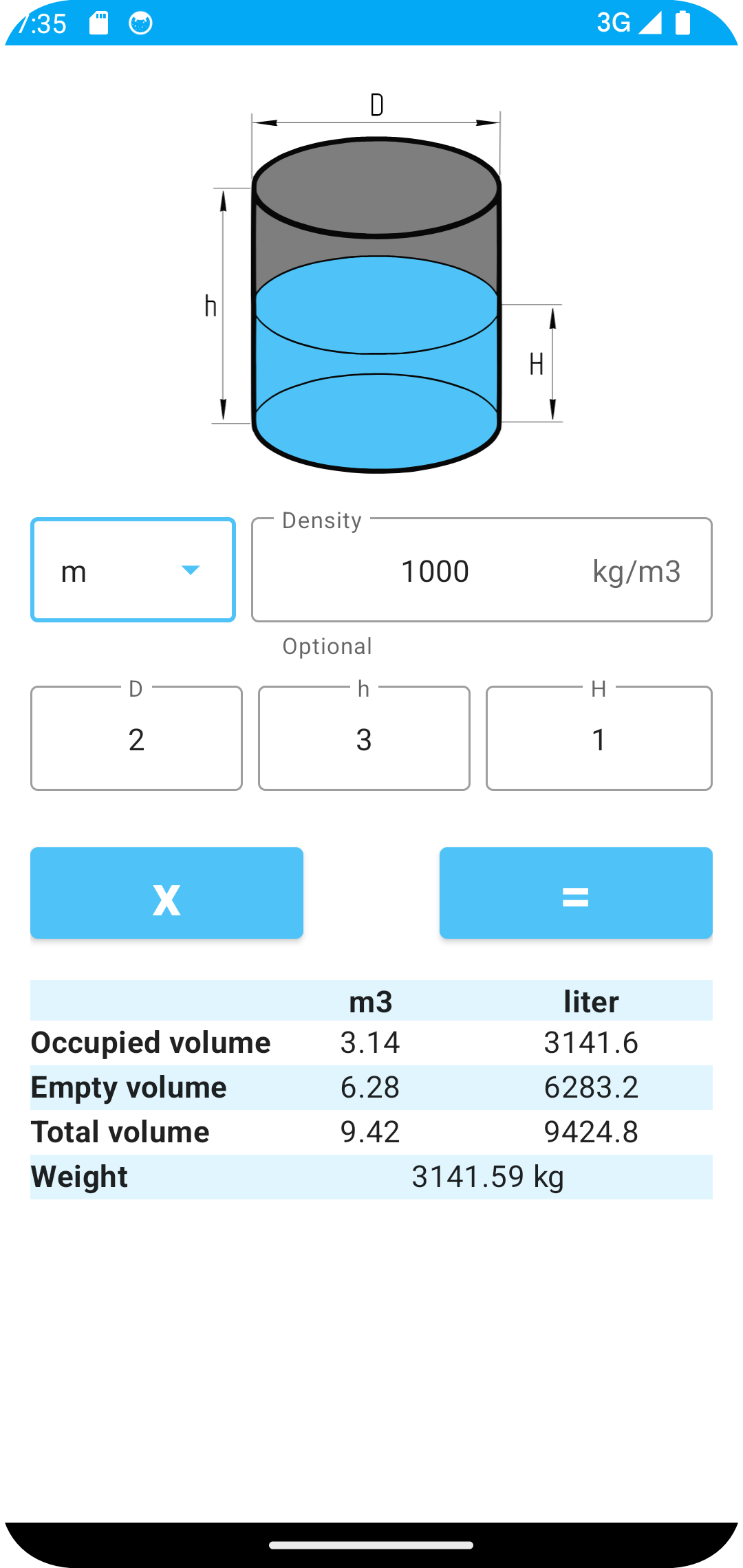 اسکرین شات 3 برنامه Tank Volume Calculator