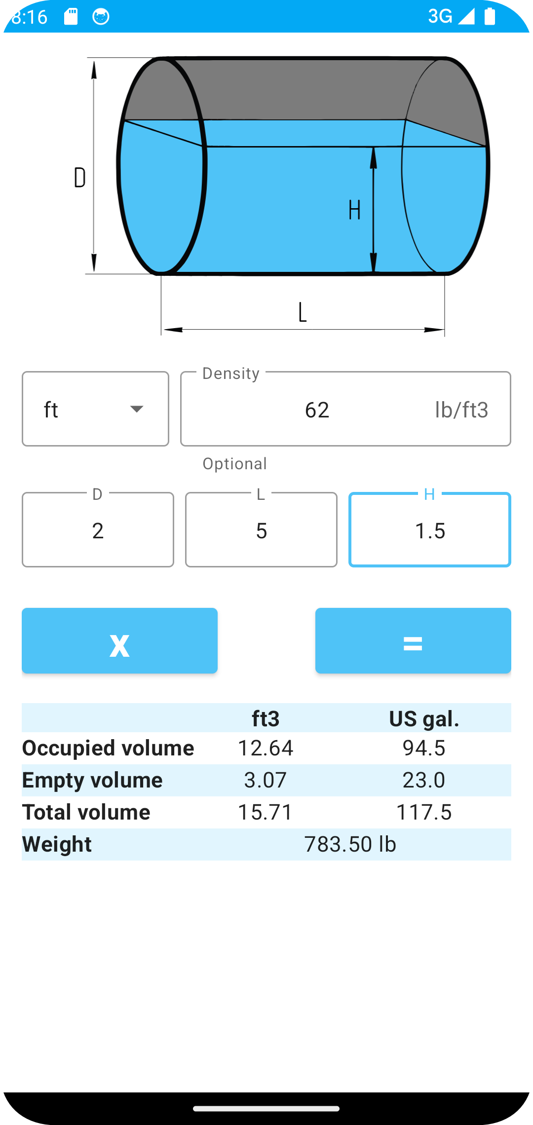 اسکرین شات 4 برنامه Tank Volume Calculator