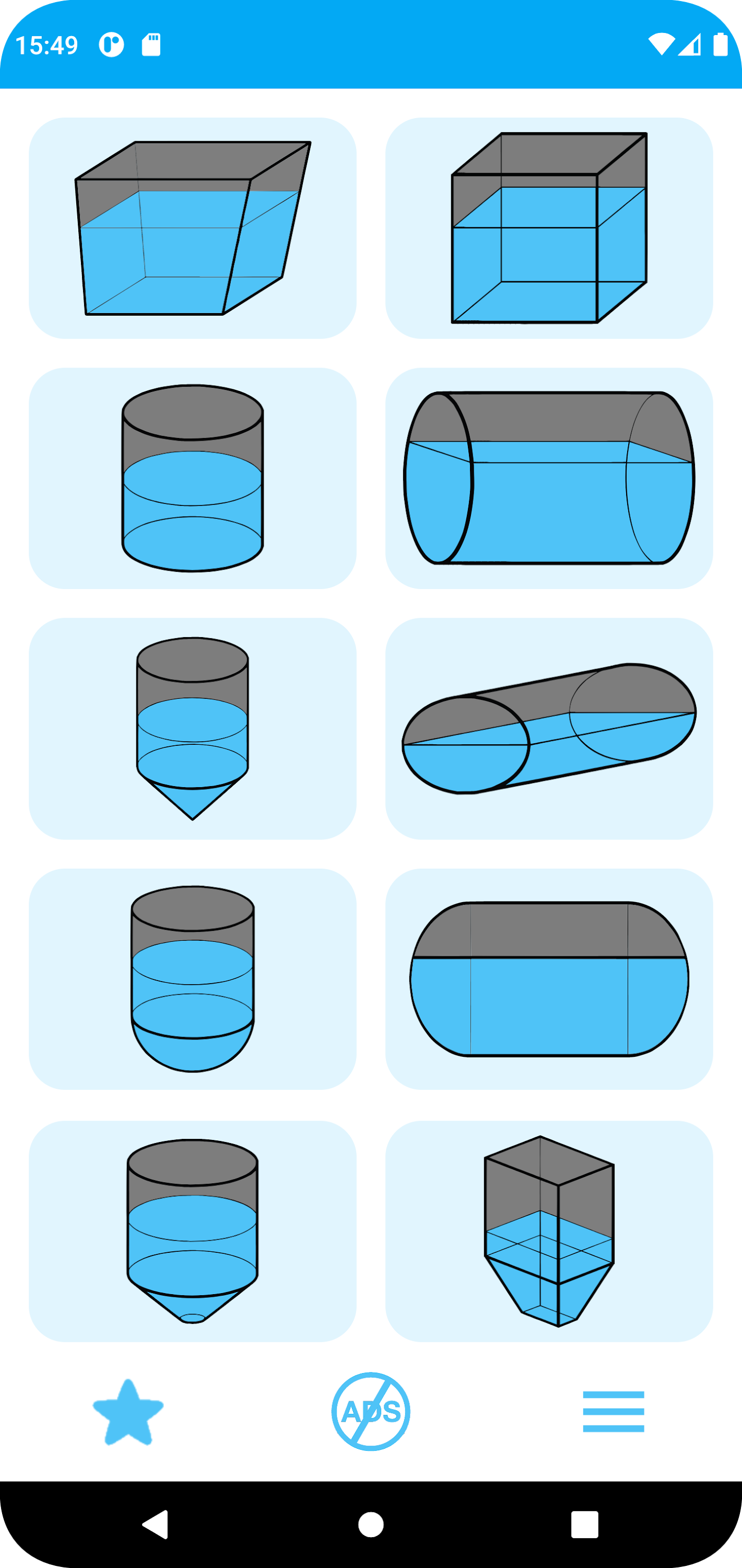 اسکرین شات 1 برنامه Tank Volume Calculator