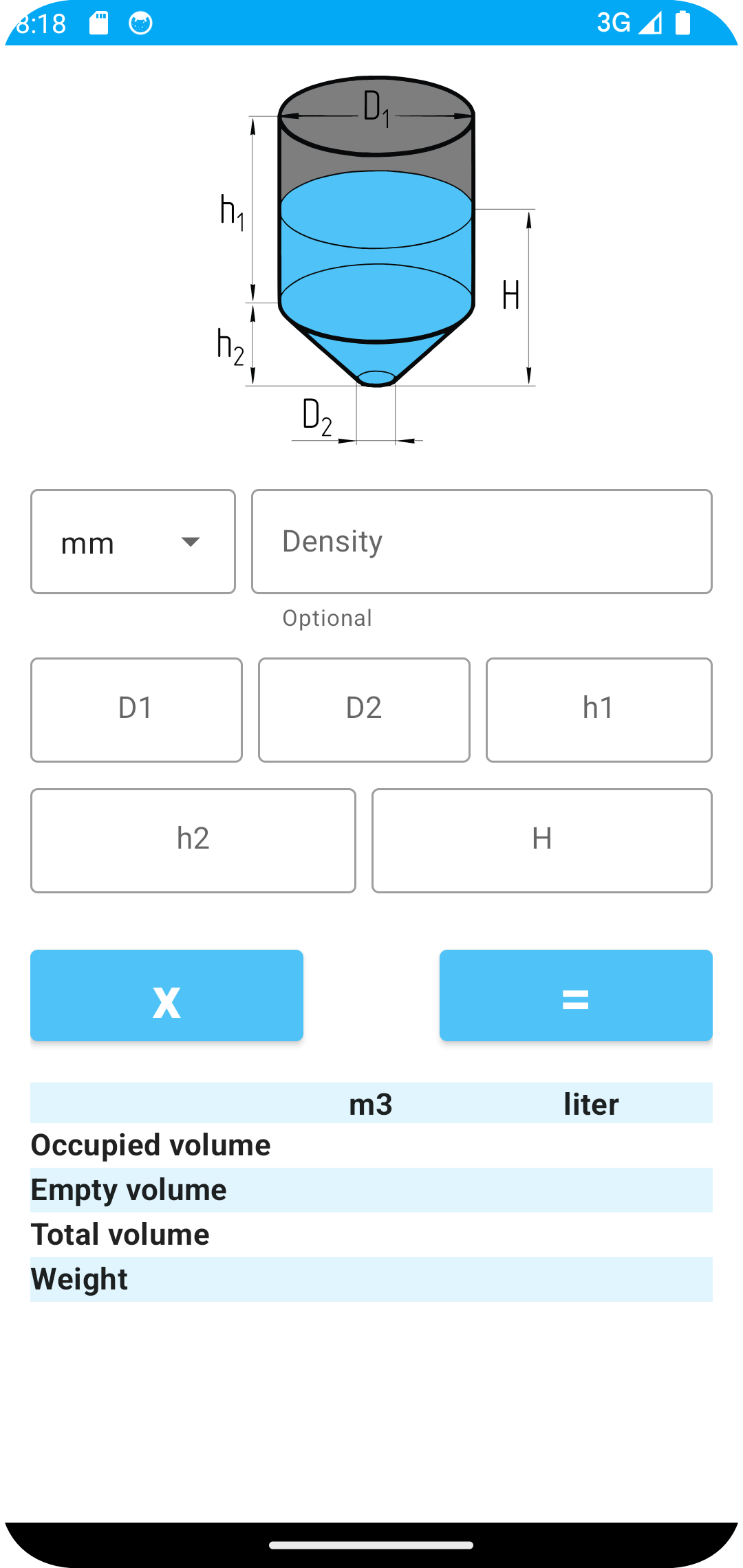 اسکرین شات 5 برنامه Tank Volume Calculator