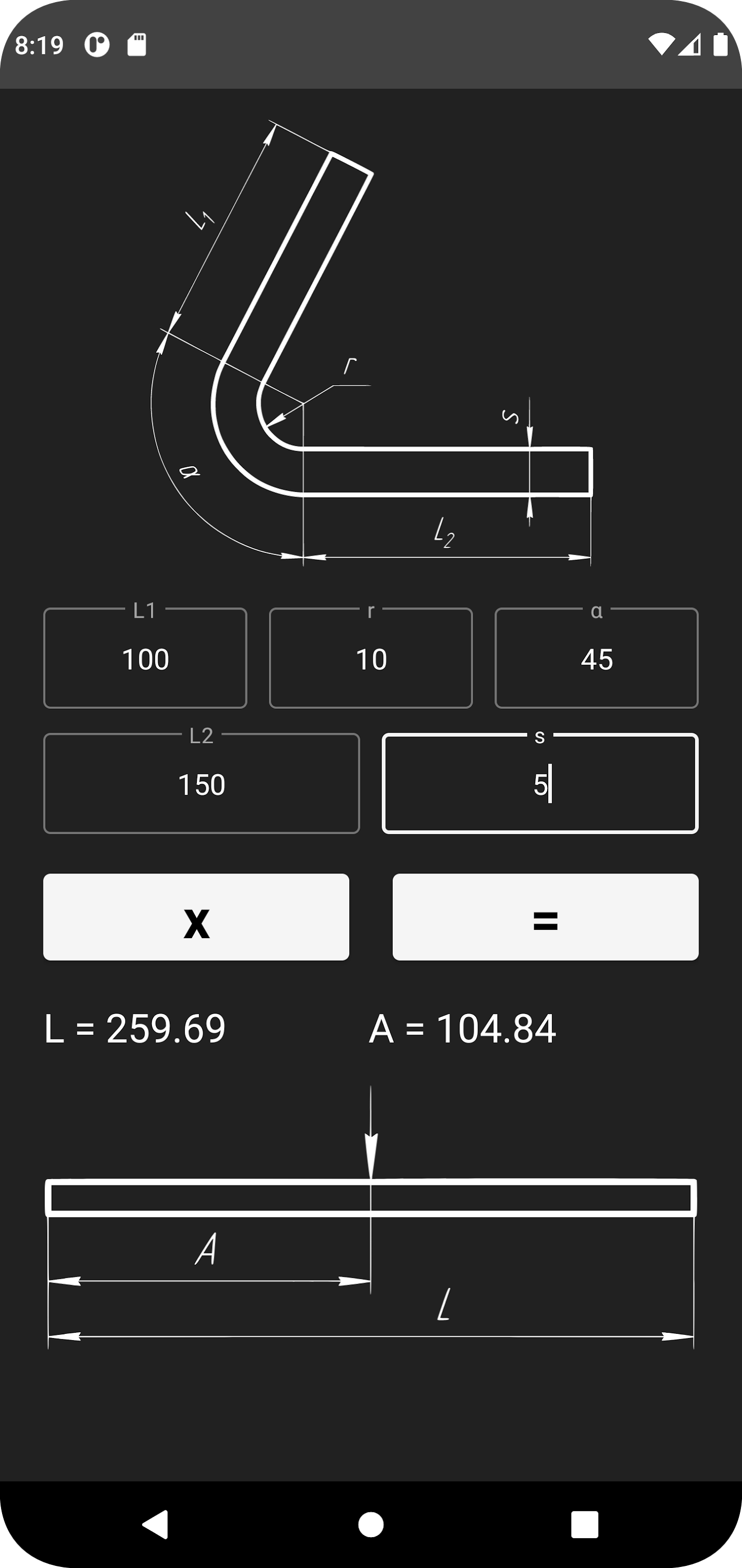 اسکرین شات 2 برنامه Metal Bending Calculator