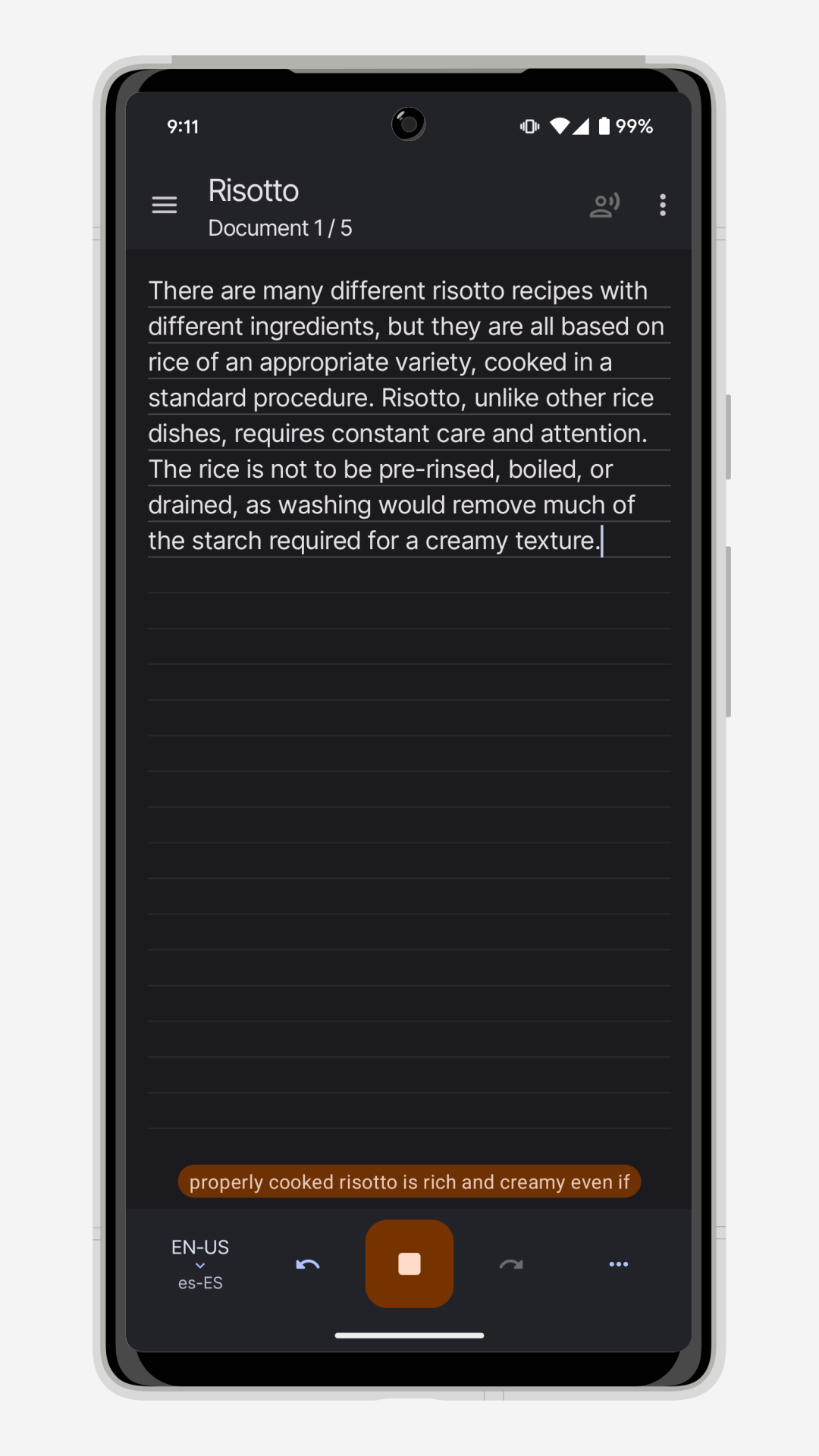 اسکرین شات 1 برنامه Write by Voice: Speech to Text
