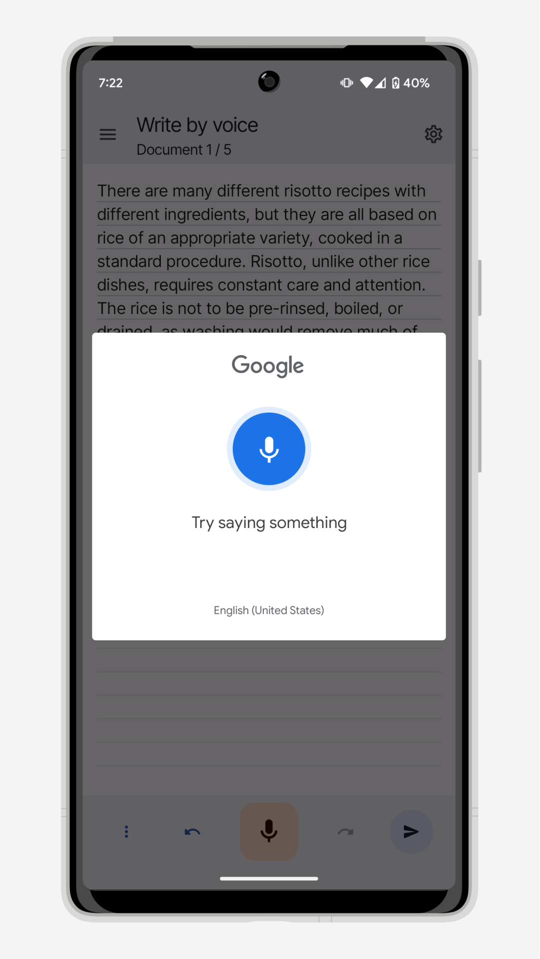 اسکرین شات 2 برنامه Write by Voice: Speech to Text