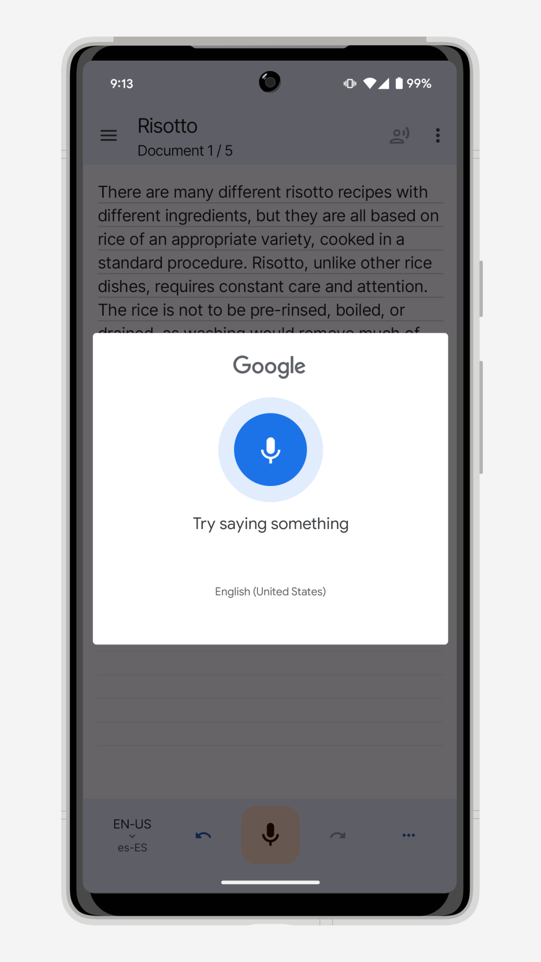 اسکرین شات 2 برنامه Write by Voice: Speech to Text