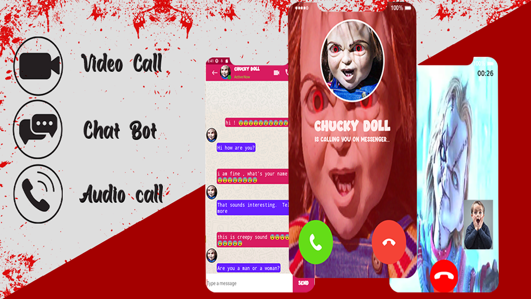 اسکرین شات 1 بازی Creepy chucky Doll Video call