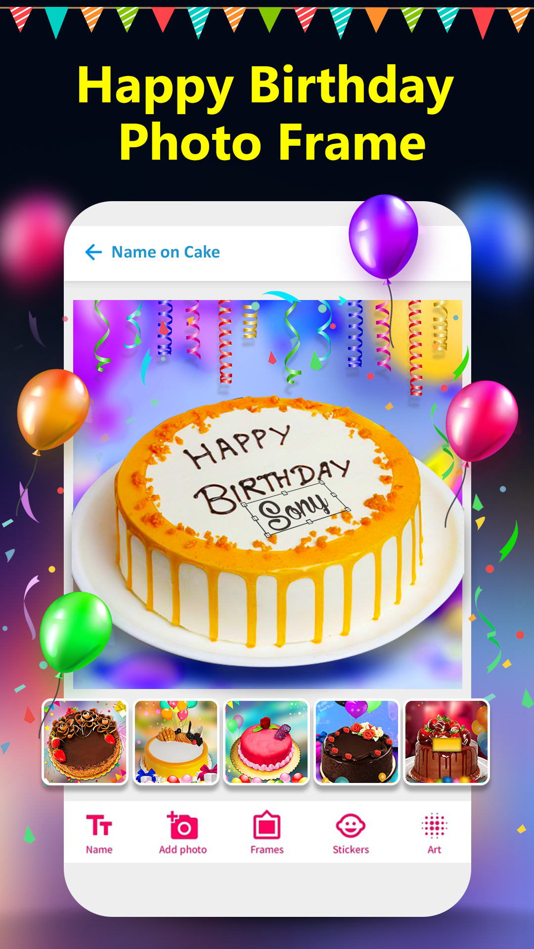 اسکرین شات 2 برنامه Happy birthday photo frame