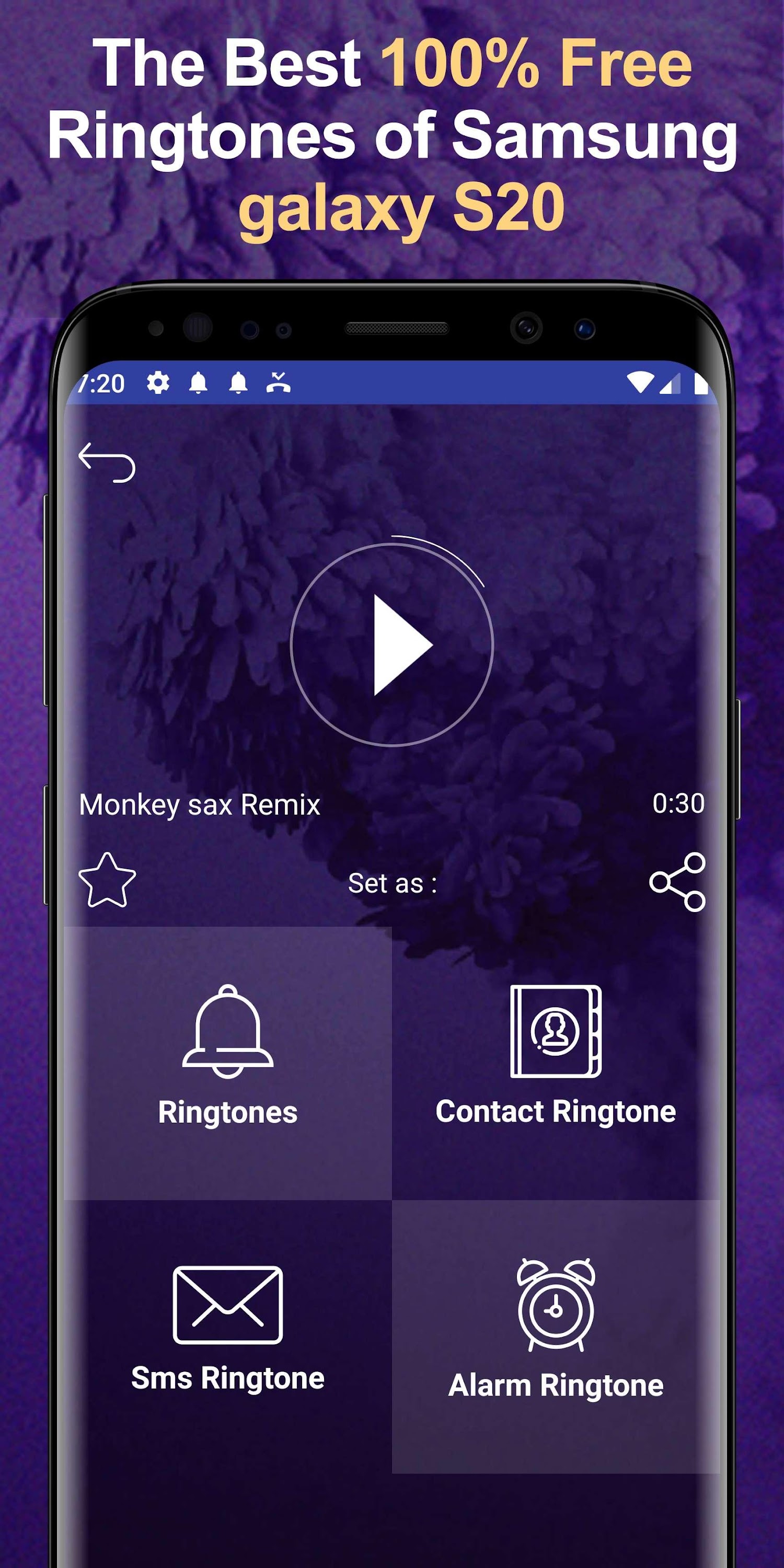 اسکرین شات 1 برنامه Galaxy S20 Ultra Ringtones