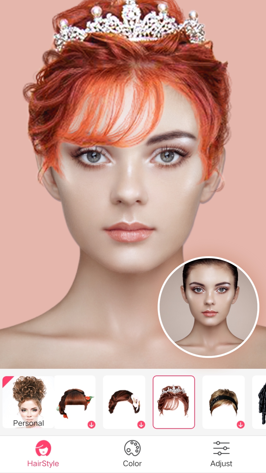 اسکرین شات 1 برنامه Hairstyle Changer - HairStyle
